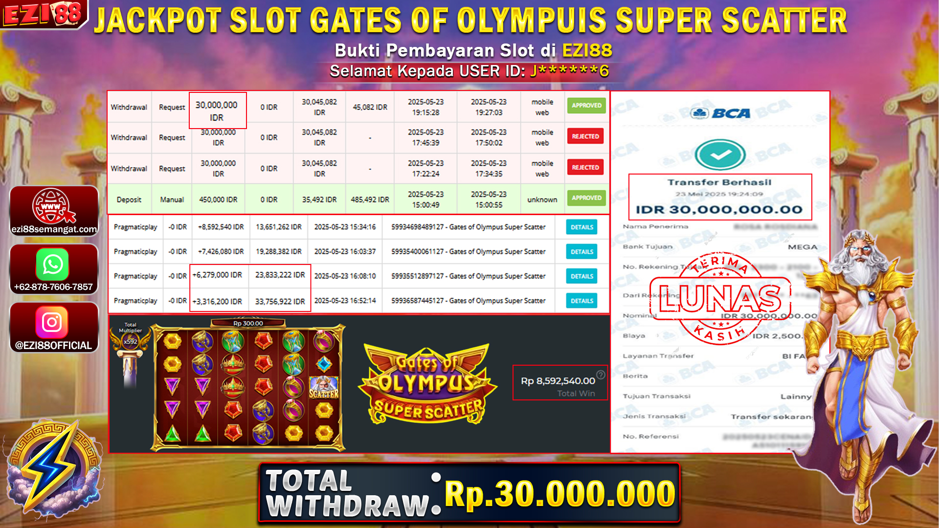 JACKPOT SLOT GATES OF OLYMPUS SUPER SCATTER