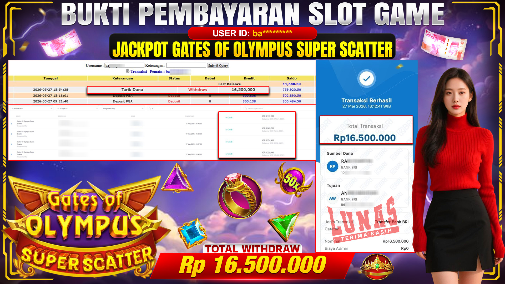 💰🎉 TOTO80 – JACKPOT SLOT GATES OF OLYMPUS SUPER SCATTER RP. 16,500,000,-  TELAH DIBAYARKAN!💰🎉