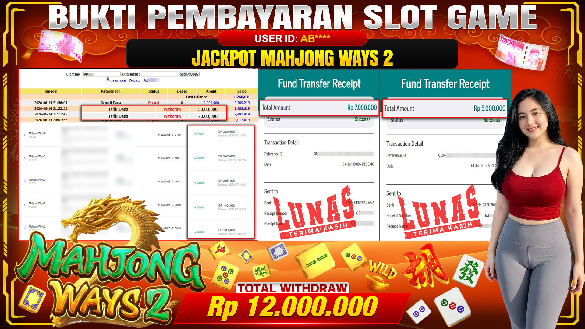 💰🎉 TOTO80 – JACKPOT SLOT MAHJONG  WAYS 2 RP. 12.000,000,-  TELAH DIBAYARKAN!💰🎉