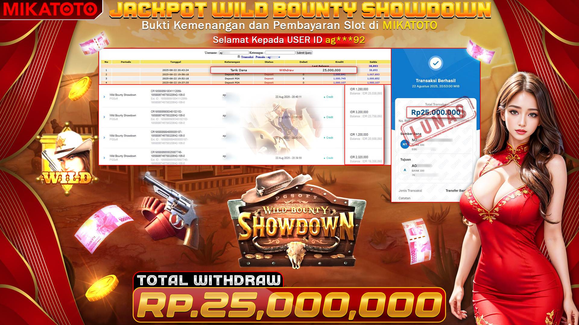 🏆 SELAMAT KEPADA PEMENANG JACKPOT DI Wild Bounty Showdown 25,000,000🏆
