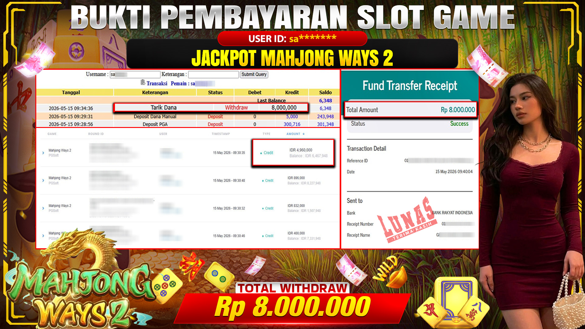 💰🎉 TOTO80 – JACKPOT SLOT MAHJONG WAYS 2 RP. 8,000,000,- TELAH DIBAYARKAN!💰🎉