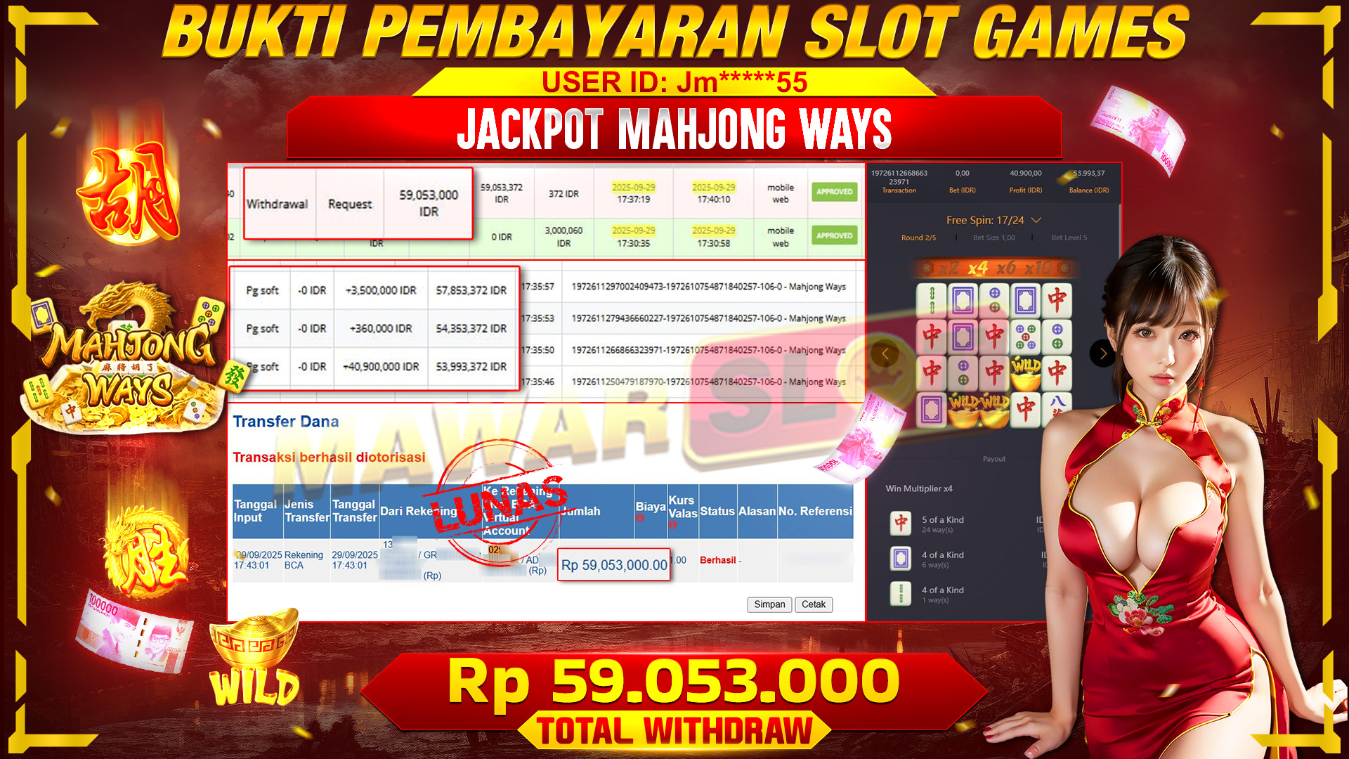 JACKPOT ALERT: Mahjong Ways Mengirim Hadiah 59 Juta ALL IN, ALL WIN: Kisah Heroik di Grid 3-4-5-4-3