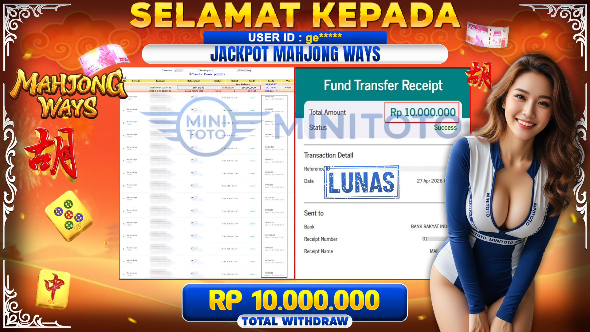 BUKTI JACPOT Mahjong Ways  - PGSoft