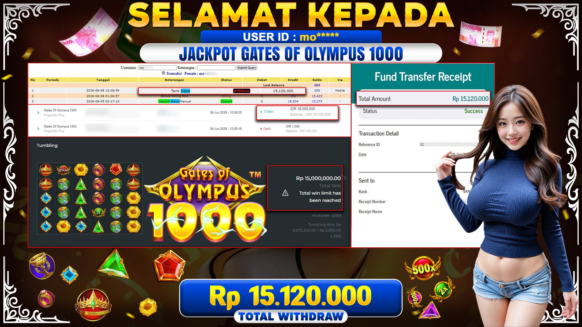 BUKTI JACKPOT GATES OF OLYMPUS 1000 - PRAGMATIC PLAY