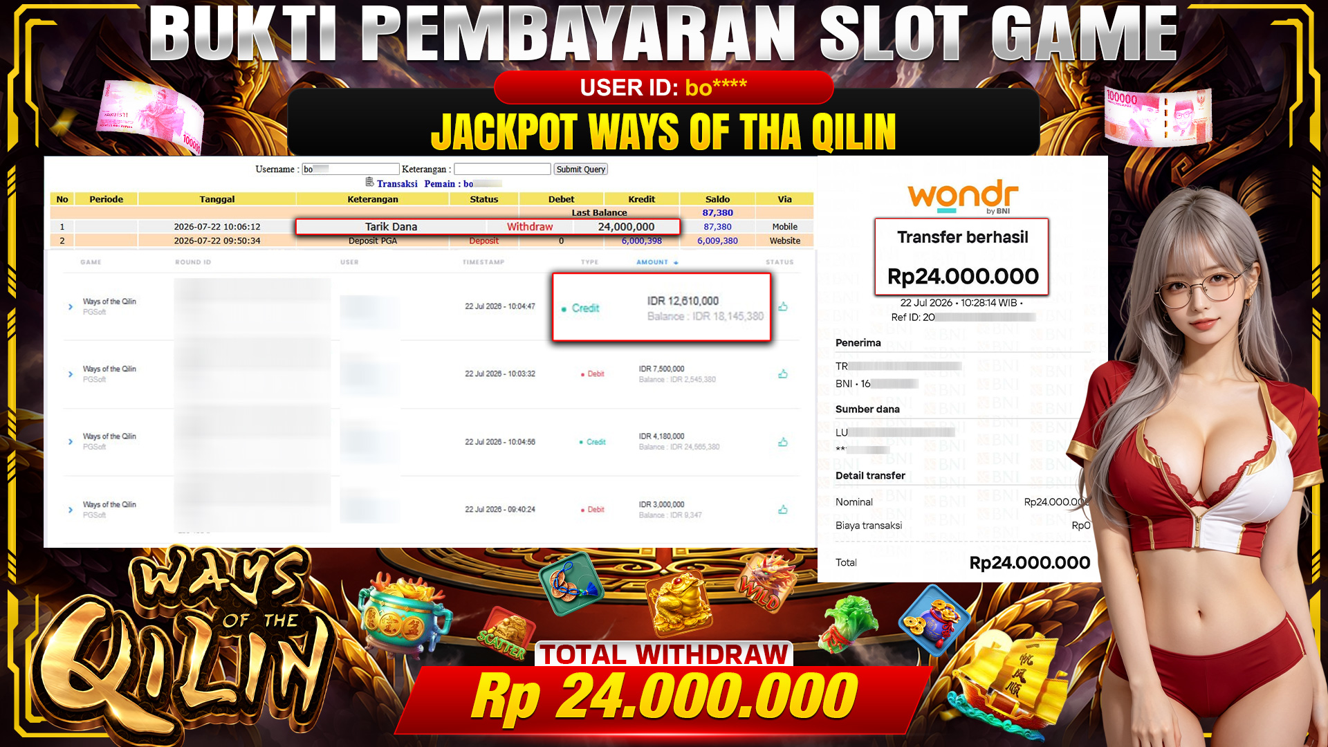 💰🎉 TOTO80 – JACKPOT SLOT WAYS OF THA QILIN RP. 24,000,000,- TELAH DIBAYARKAN!💰🎉