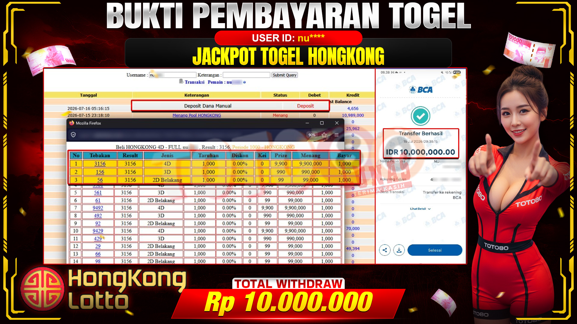 💰🎉 TOTO80 – JACKPOT TOGEL HONGKONG LOTTO RP. 10,000,000,- TELAH DIBAYARKAN! 💰🎉