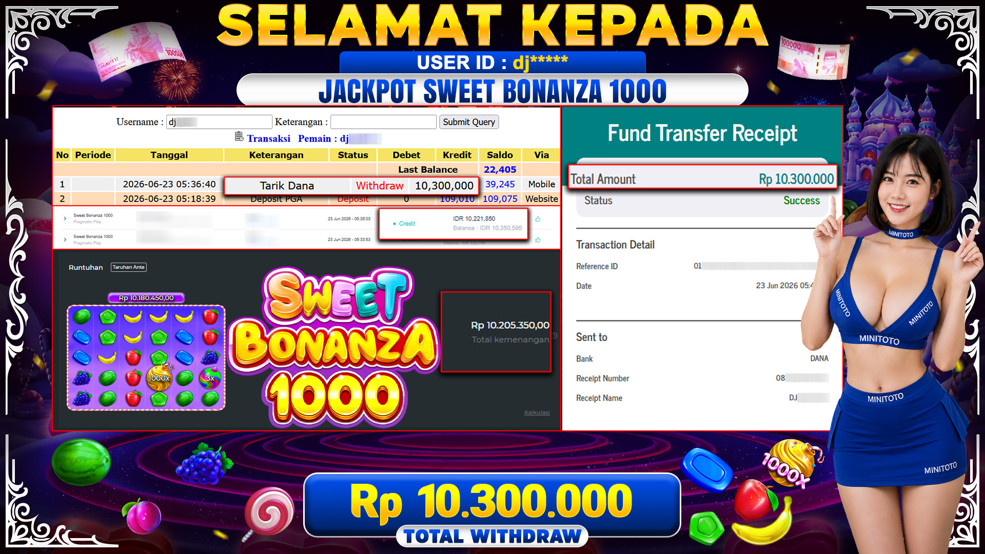 BUKTI JACKPOT SWEET BONANZA - PRAGMATIC PLAY