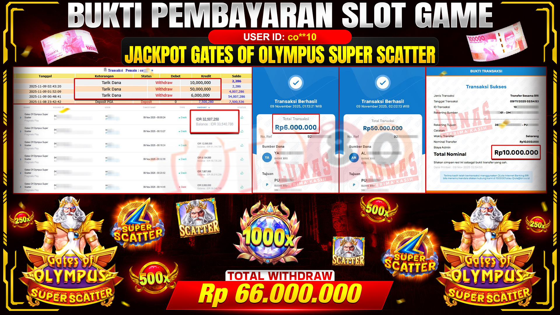 🎉 TOTO80 – JACKPOT SLOT GATES OF OLYMPUS SUPER SCATTER RP.66,000,000,- TELAH DIBAYARKAN! 🎉
