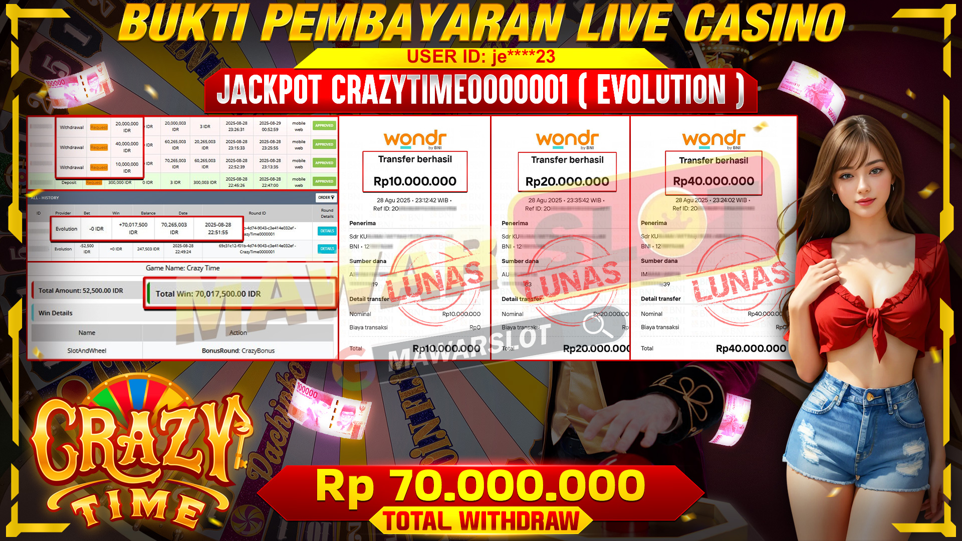 JACKPOT-NYA NGERI SIH! CRAZY TIME BARUSAN KASIH CUAN YANG BIKIN IRI BOOM , JACKPOT MELEDAK KAMU BIKIN SEJARAH!