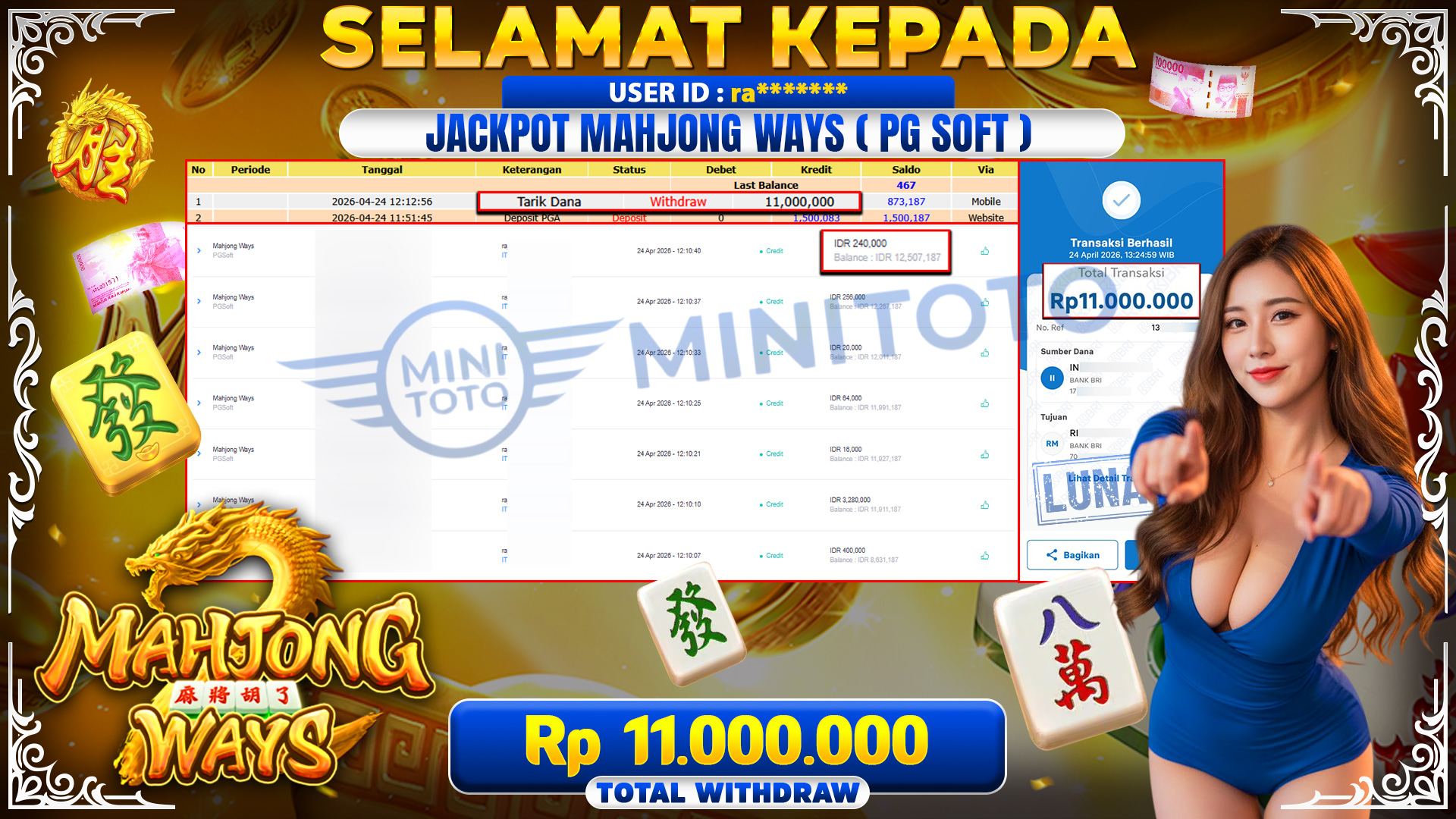 BUKTI JACPOT Mahjong Ways  - PGSoft
