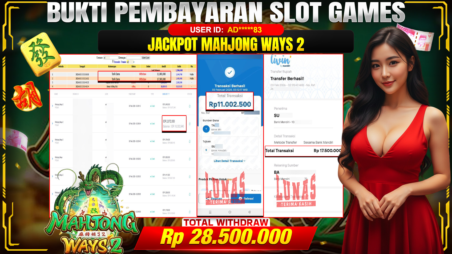 🎉 TOTO80 – JACKPOT SLOT MAHJONG WAYS 2 RP. 28,500,000,- TELAH DIBAYARKAN! 🎉