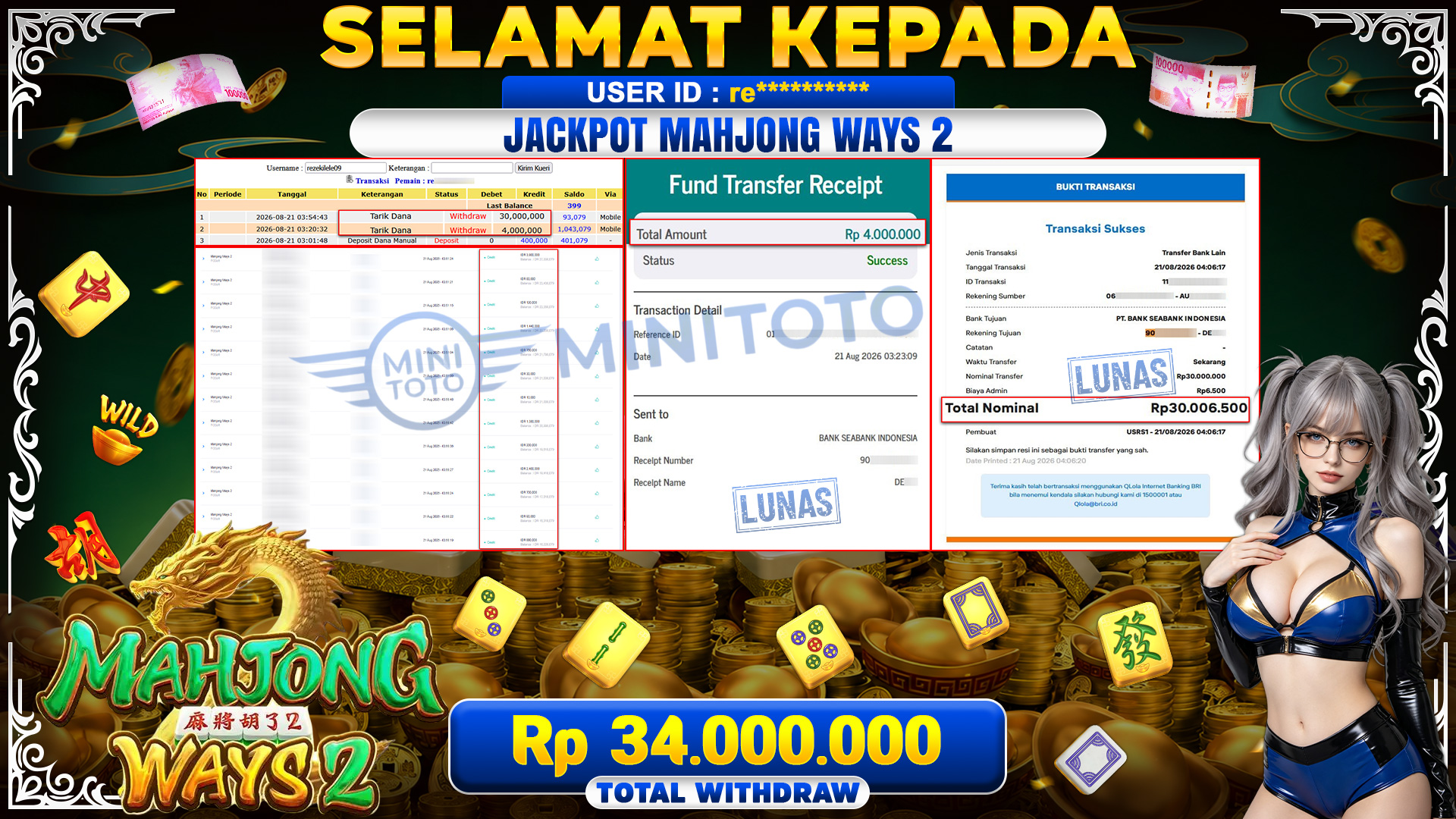 BUKTI JACKPOT MAHJONG WAYS 2 - PG SOFT
