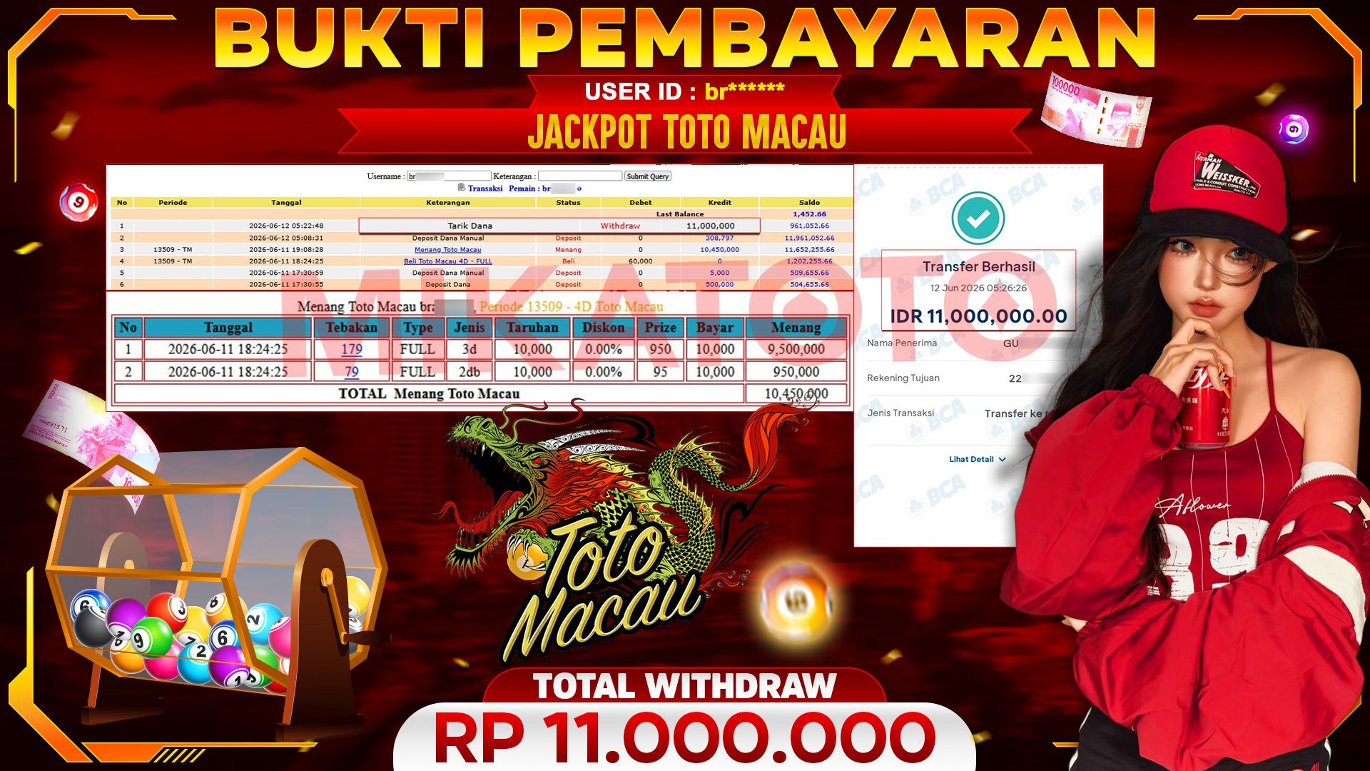 🏆 SELAMAT KEPADA PEMENANG JACKPOT DI TOTO MACAU - TOGEL 11,000,000🏆