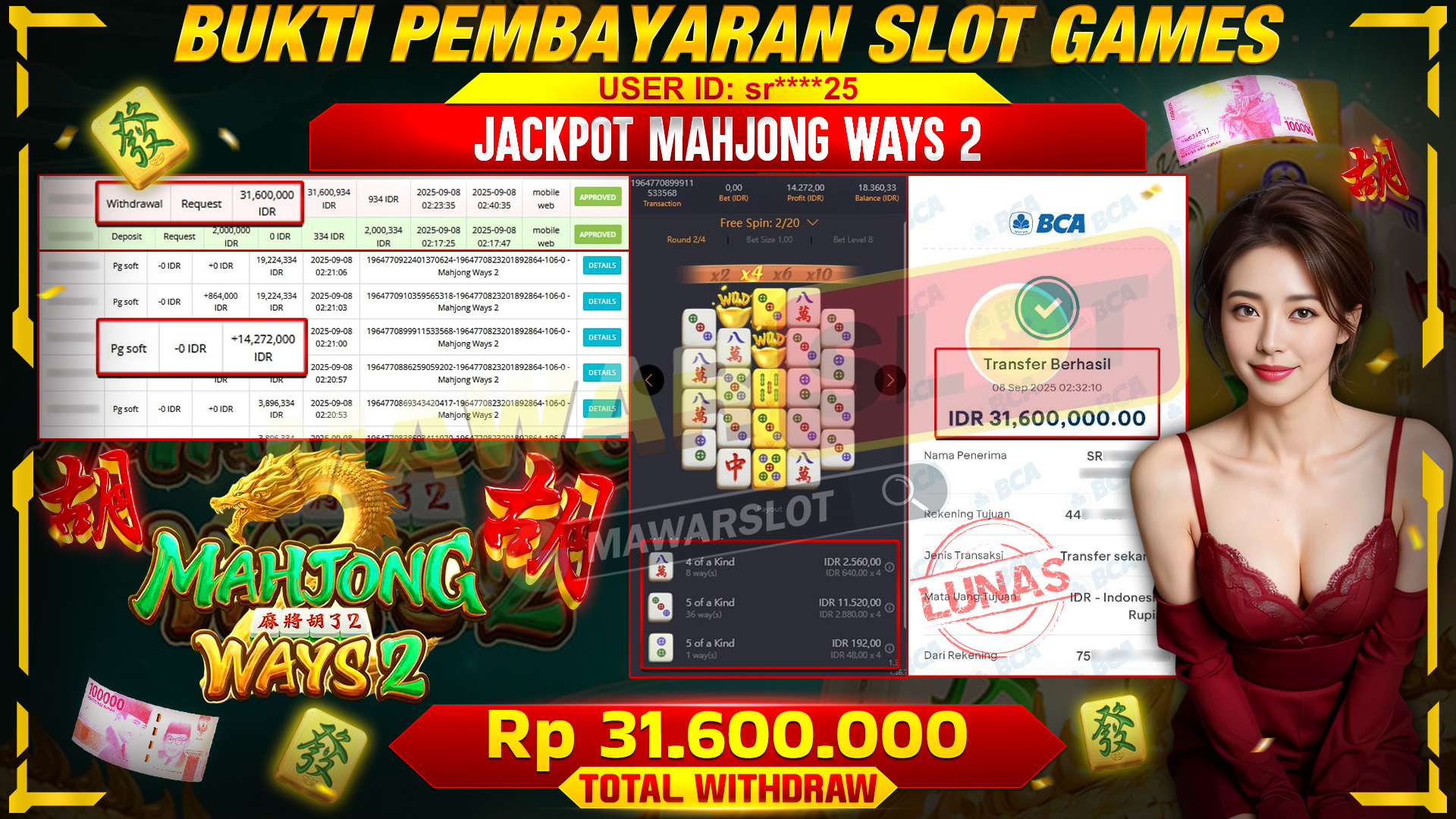 Mahjong Ways 2 Meledak! Jackpot Puluhan Juta Cair Mulus WD 31,6 Juta! Mahjong Ways 2 Emang Gacor Abis