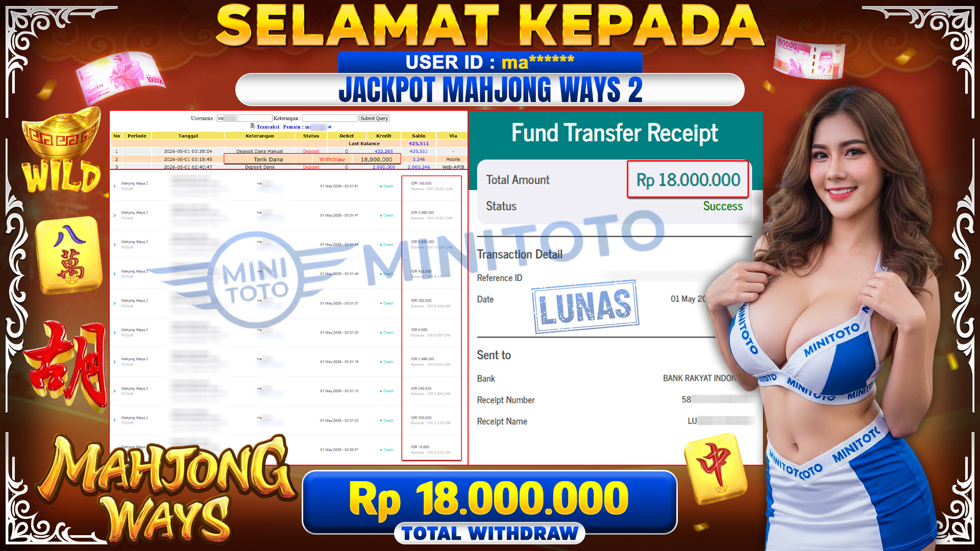 BUKTI JACPOT Mahjong Ways 2 - PGSoft