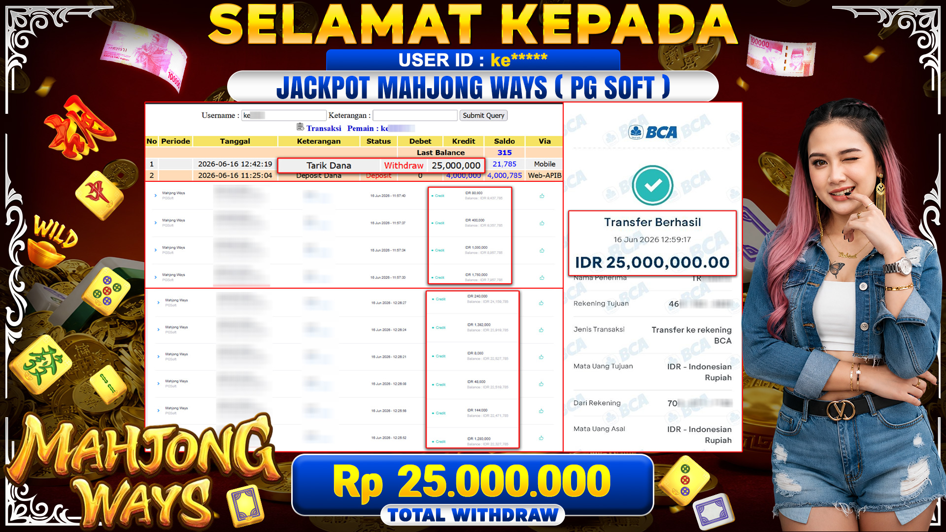 BUKTI JACKPOT MAHJONG WAYS - PG SOFT 