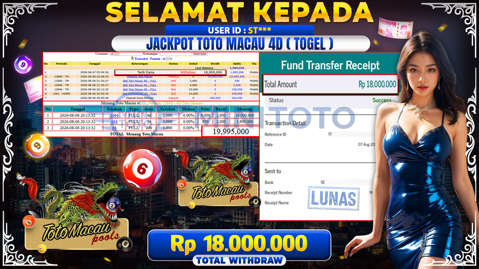 BUKTI JACKPOT TOTO MACAU 4D - TOGEL  