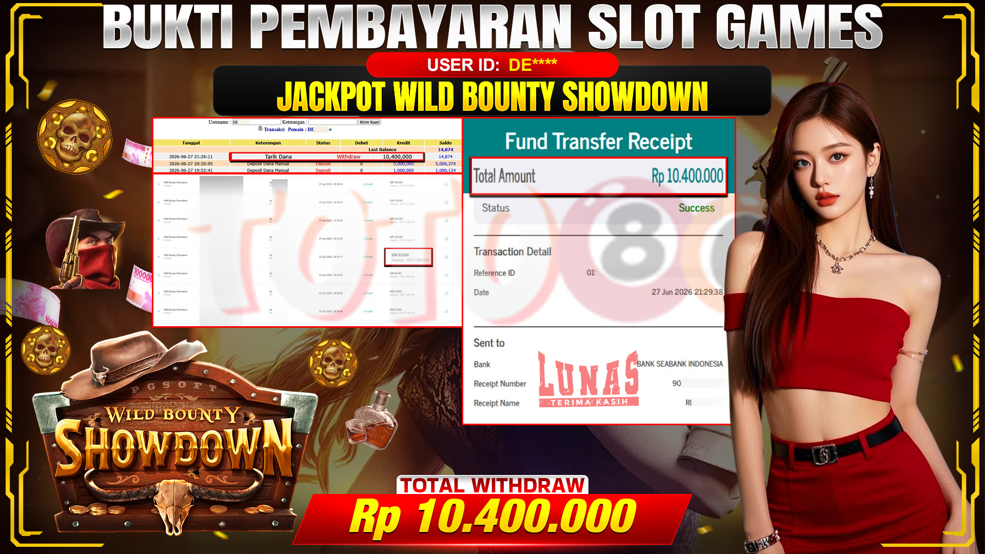 💰🎉 TOTO80 – JACKPOT SLOT WILD BOUNTY SHOWDOWN  RP. 10.400.000,- TELAH DIBAYARKAN!💰🎉