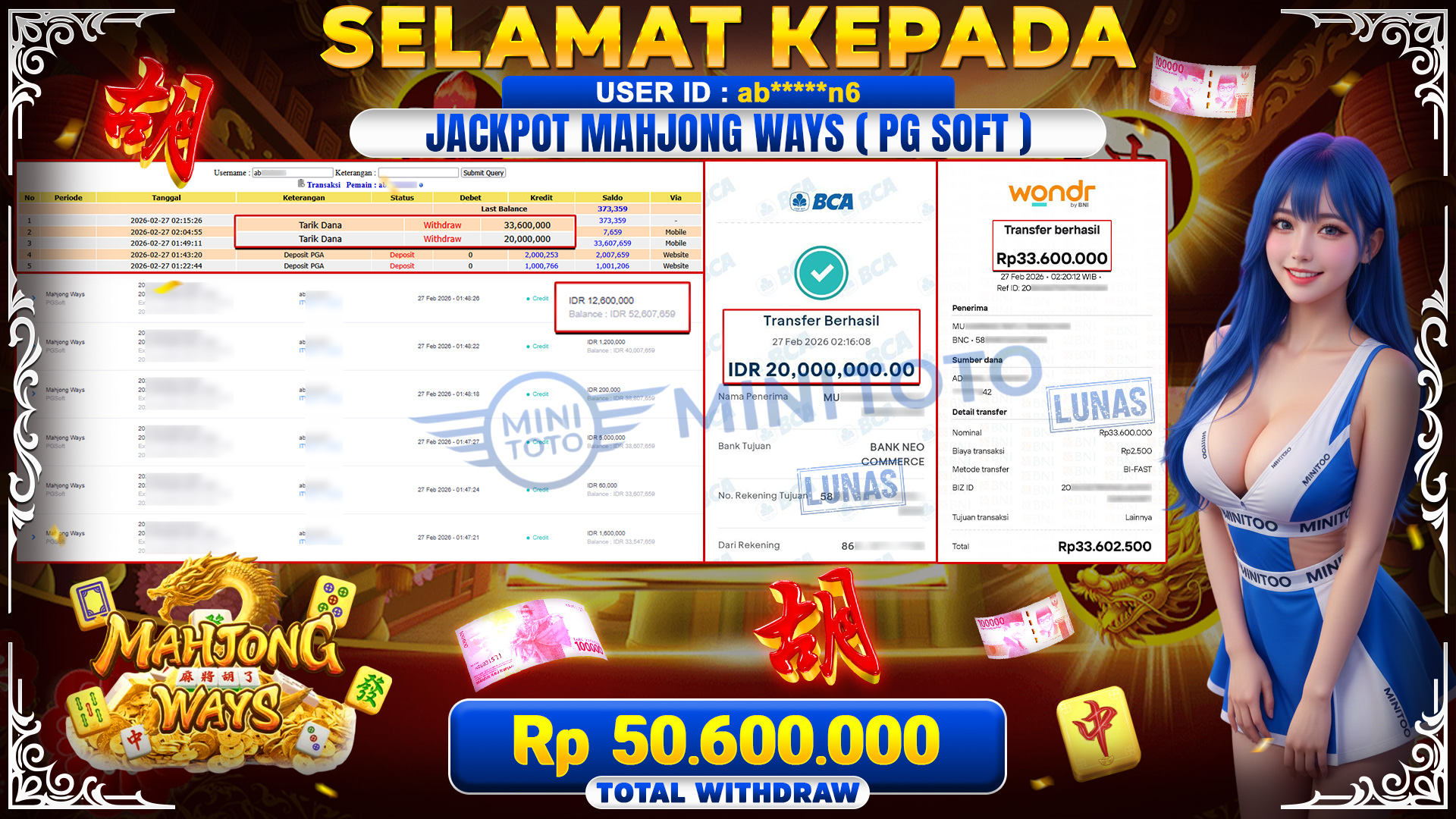 JACKPOT MAHYONG WAYS ( PG SOFT)