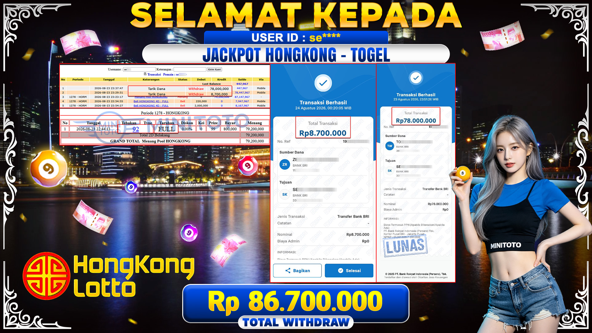 BUKTI JACKPOT MENANG HONGKONG - TOGEL