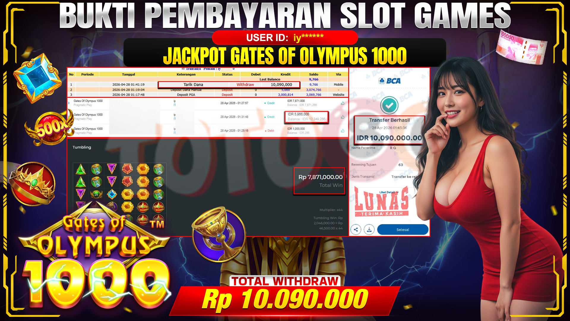 💰🎉 TOTO80 – JACKPOT SLOT GATES OF OLIMPUS 1000  RP. 10,090,000,-  TELAH DIBAYARKAN!💰🎉