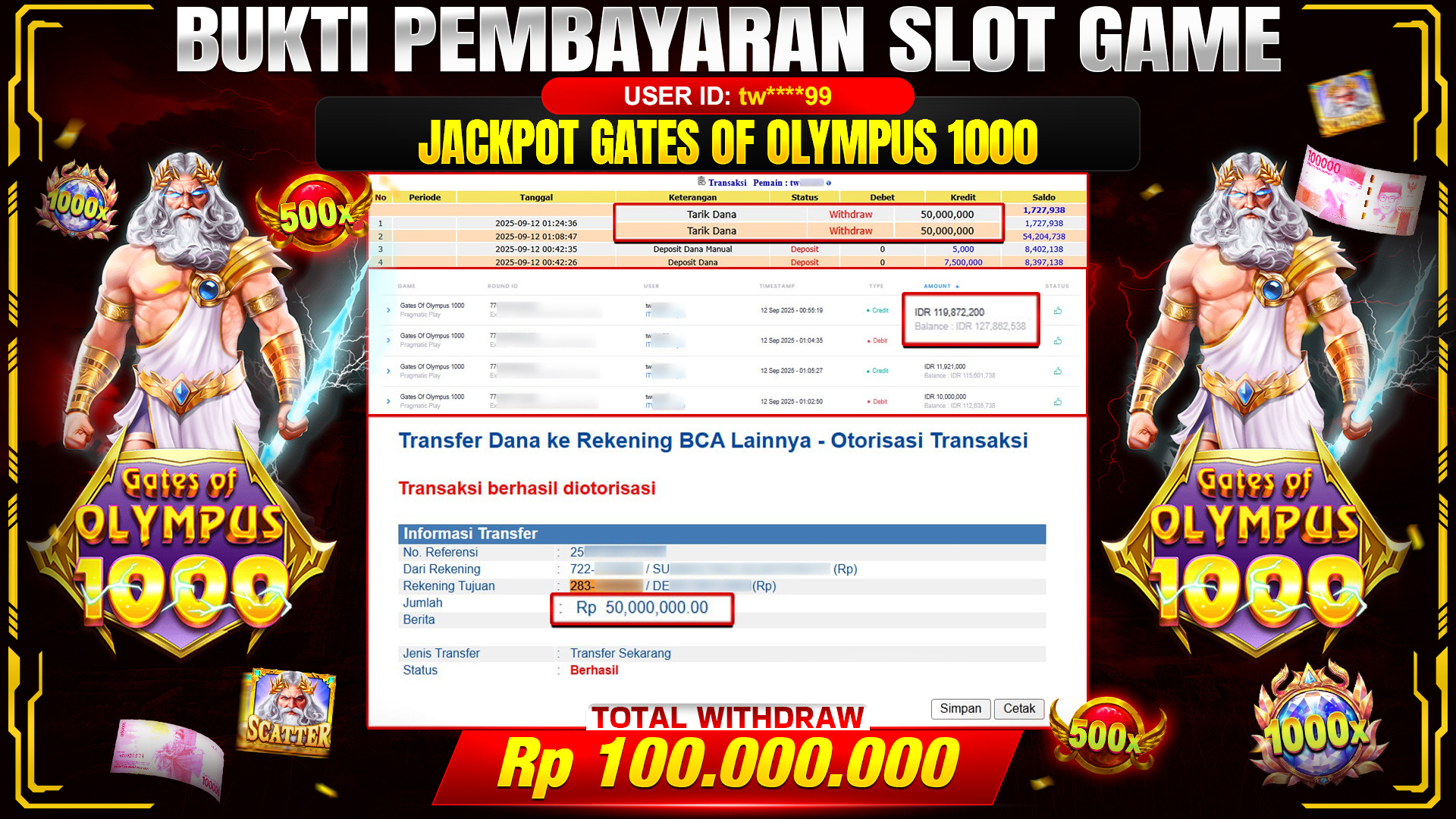 🎉 TOTO80 – JACKPOT SLOT GATES OF OLYMPUS 1000 RP.100.000,000,- TELAH DIBAYARKAN! 🎉