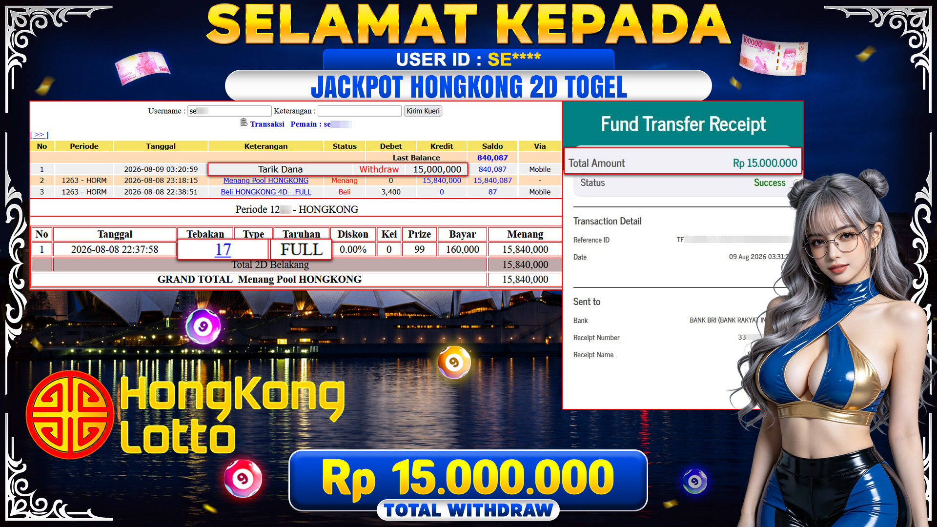 BUKTI JACKPOT POOL HONGKONG 2D (TOGEL) 