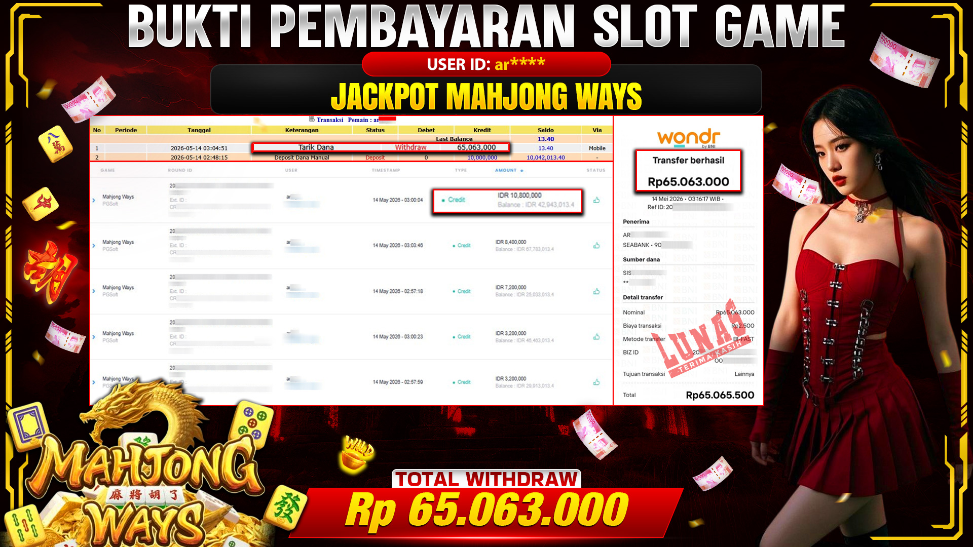💰🎉 TOTO80 – JACKPOT SLOT MAHJONG WAYS PG SOFT RP. 65,063,000,- TELAH DIBAYARKAN!💰🎉