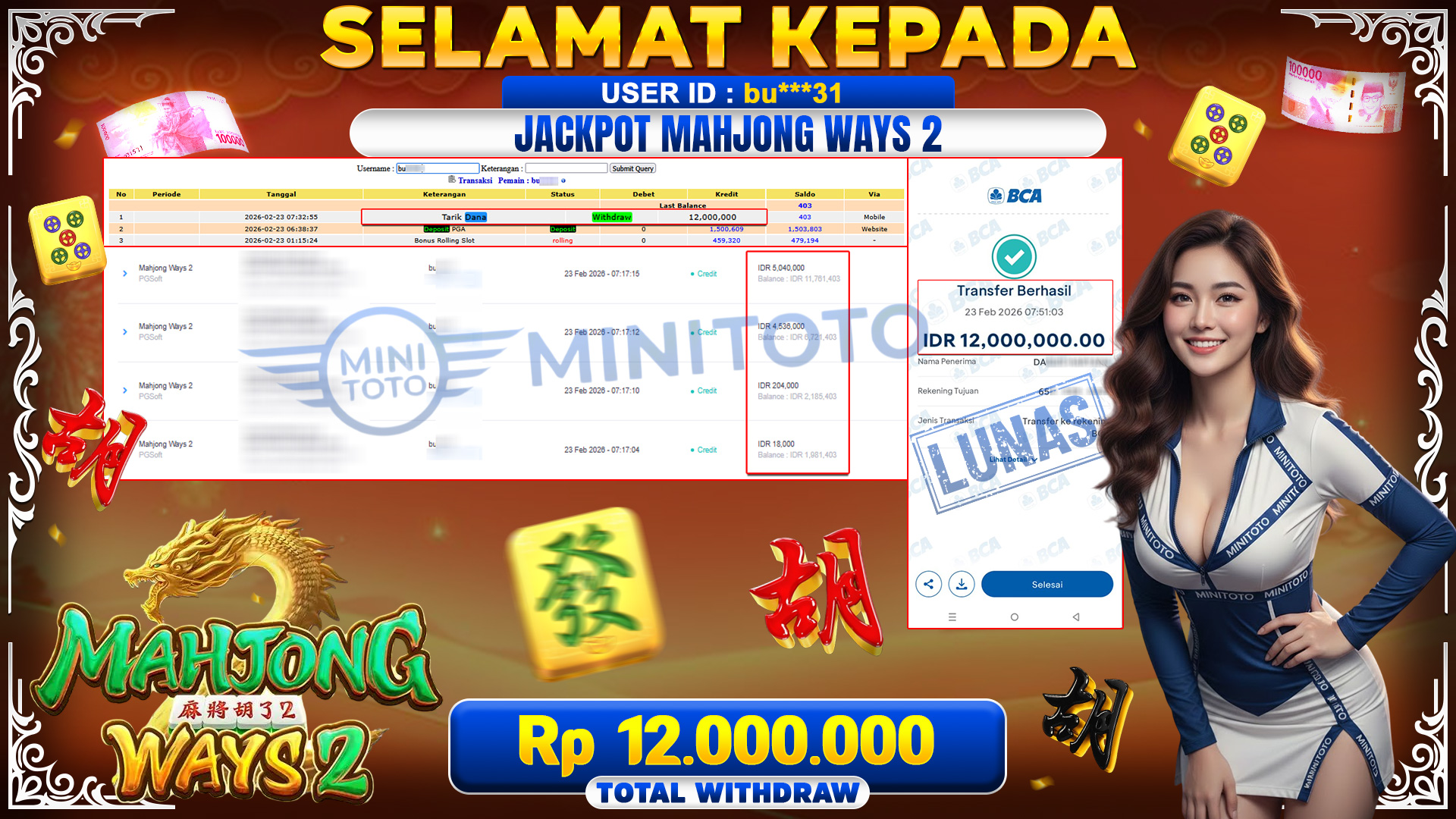 JACKPOT SLOT MAHYONG WAYS2  - PGSoft