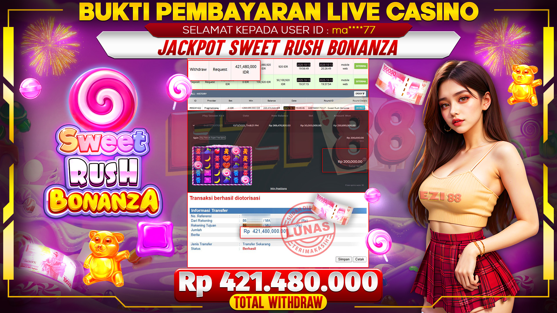 JACKPOT SWEET RUSH BONANZA