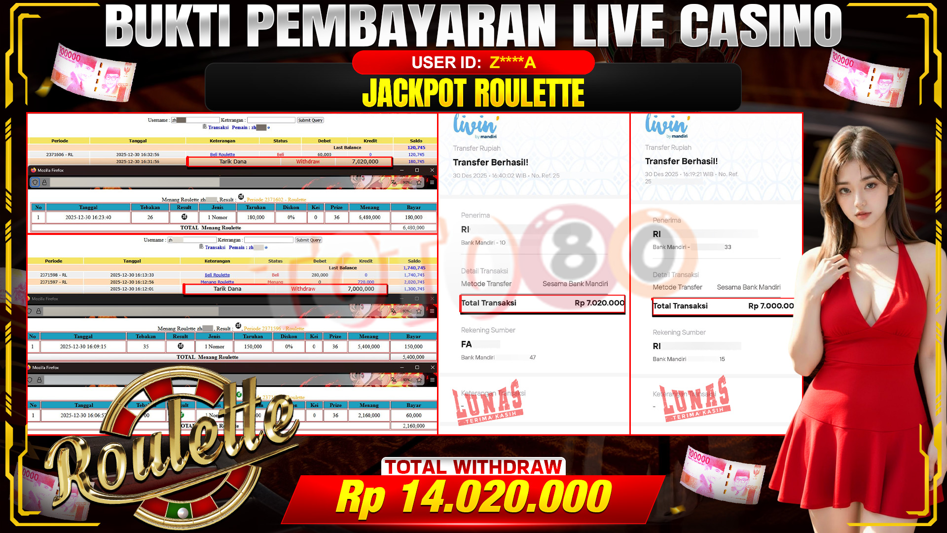 🎉 TOTO80 – JACKPOT ROULETTE RP.14,020,000,- TELAH DIBAYARKAN! 🎉