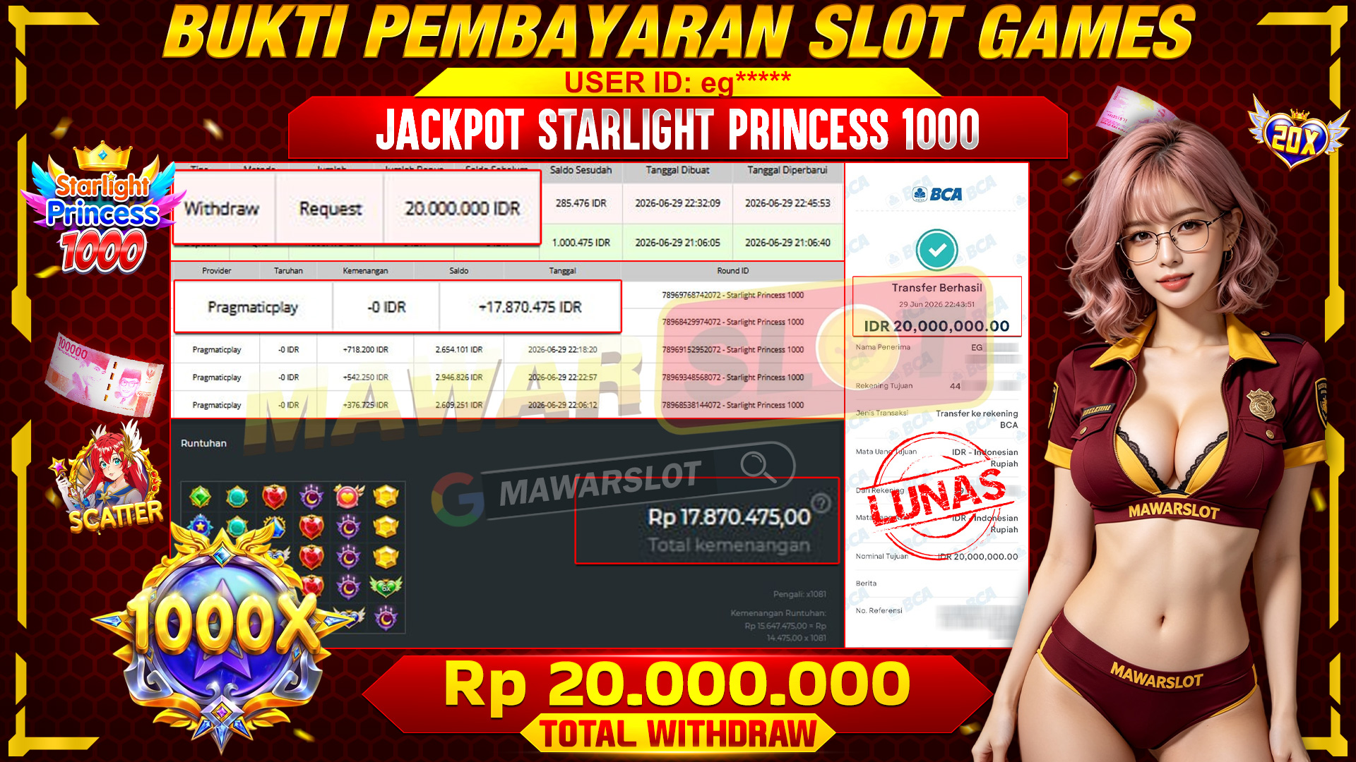 Siapkan Dirimu! Perkalian 1000x di Starlight Princess 1000 Sudah Keluar