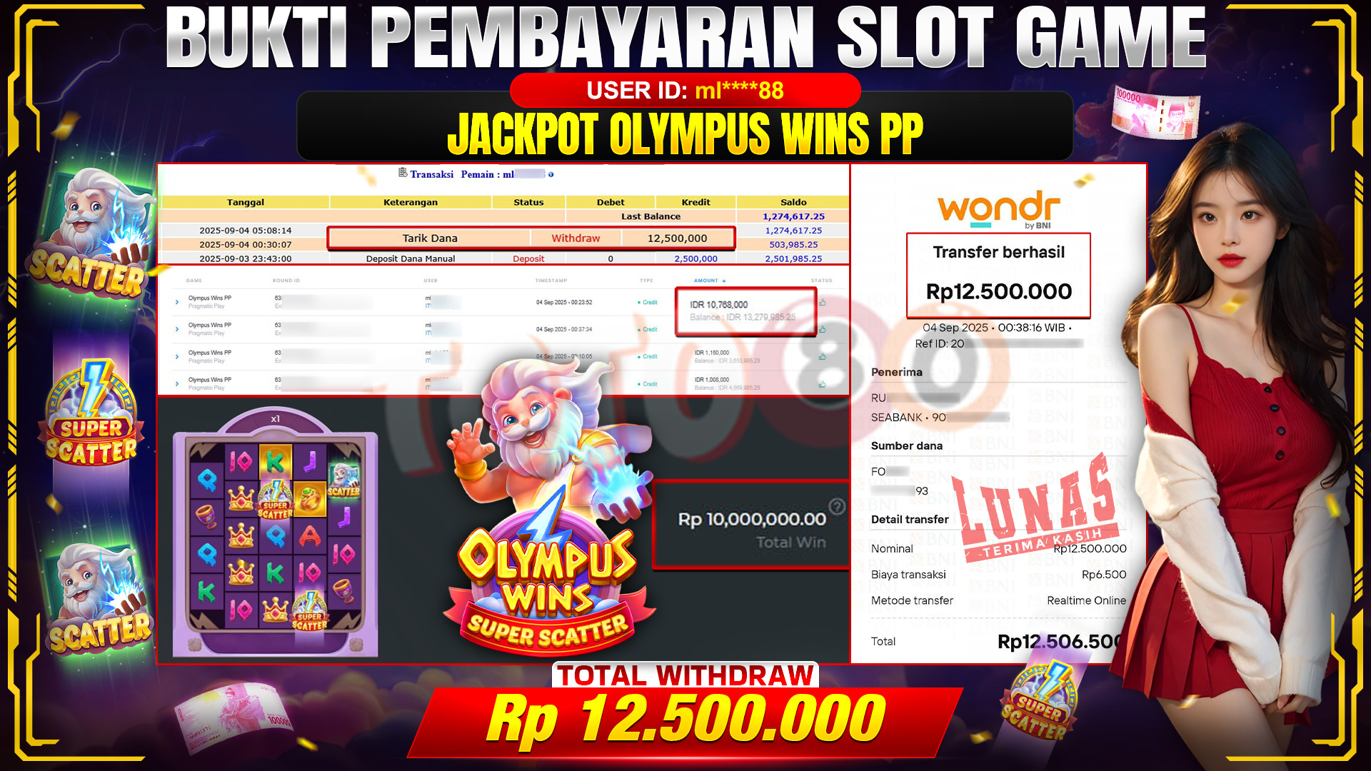 🎉 TOTO80 – JACKPOT SLOT OLYMPUS WINS PP RP.12,500,000,- TELAH DIBAYARKAN! 🎉