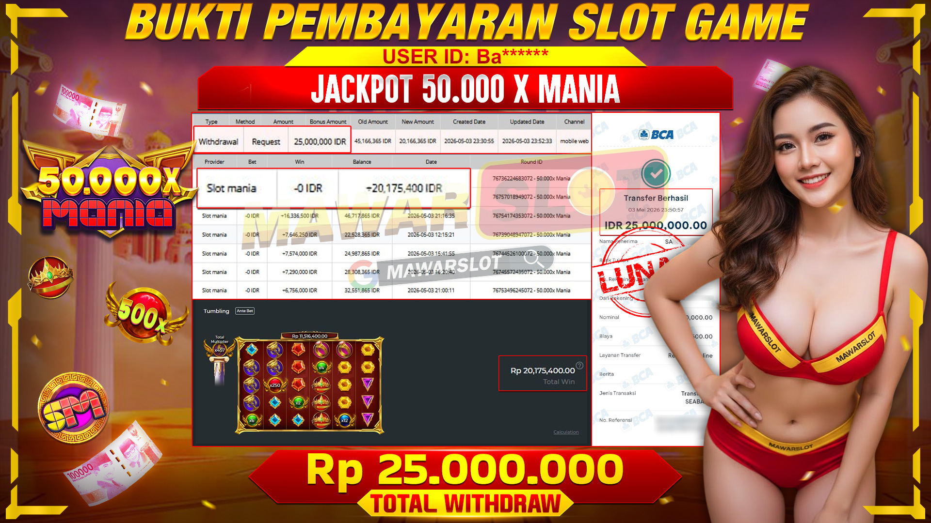 Gacor Maksimal! 50.000x Mania Bikin Deg-Degan Tiap Putaran