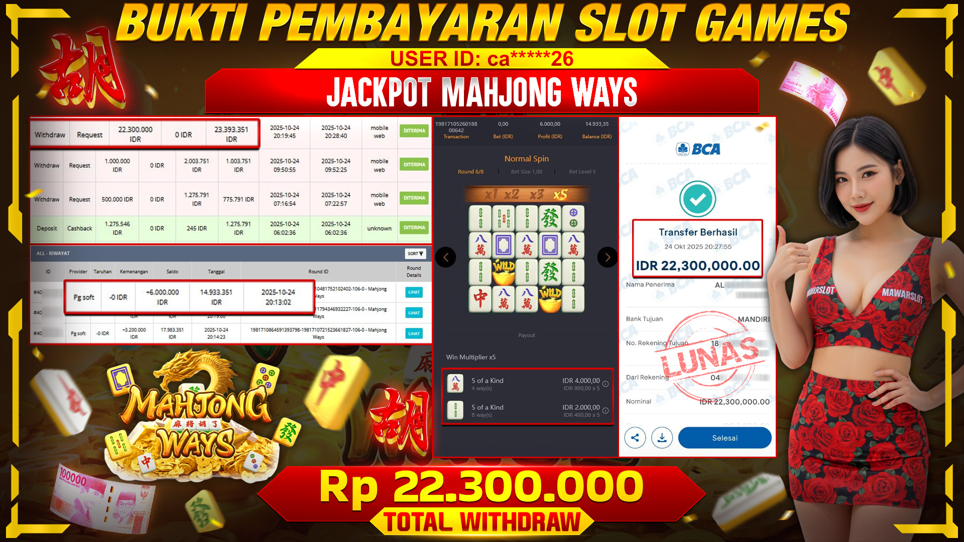 Cuma di MawarSlot! Mahjong Ways Pecah JP 22 Juta Lagi Salto Saldo! Mahjong Ways Bener-Bener Gila Malam Ini