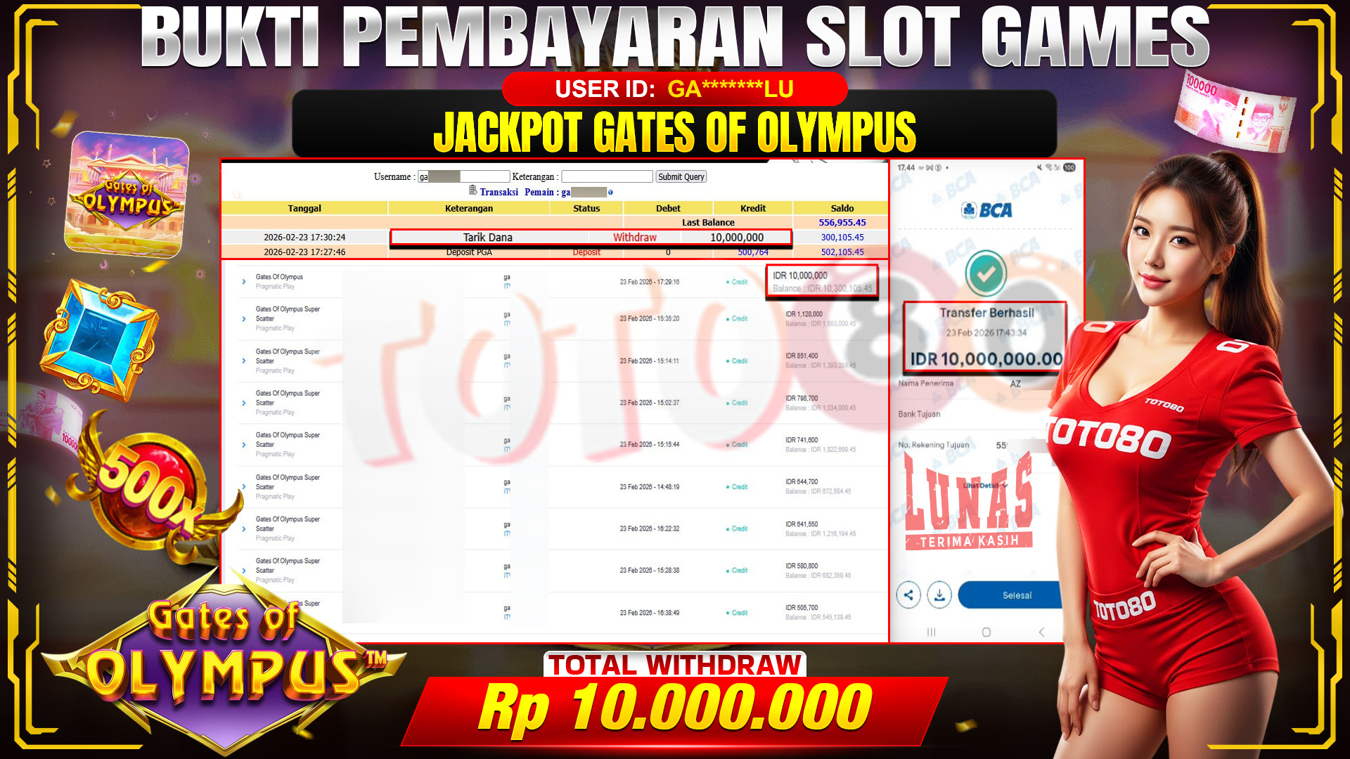 🎉 TOTO80 – JACKPOT SLOT GATES OF OLYMPUS . 10,000,000,- TELAH DIBAYARKAN! 🎉