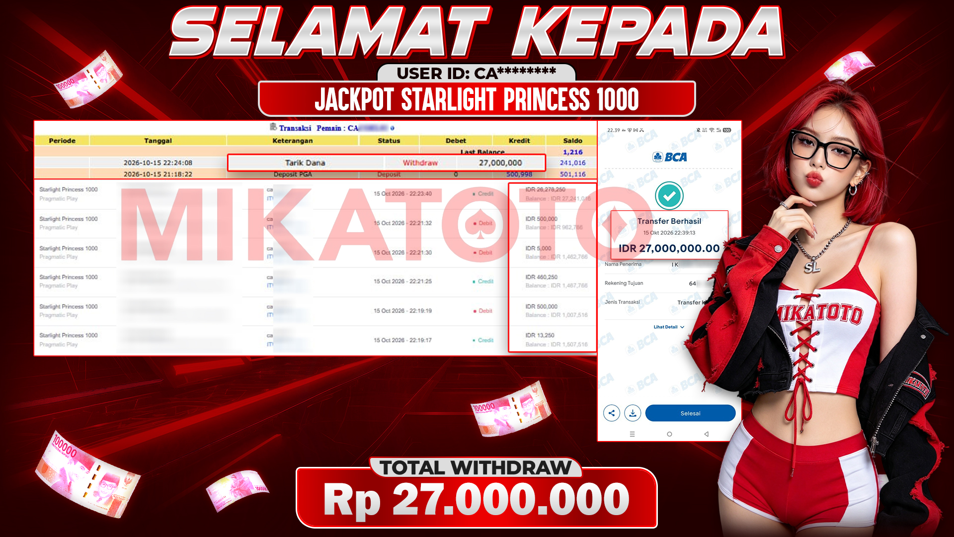 🏆 SELAMAT KEPADA PEMENANG JACKPOT DI Starlight Princess 1000 - Pragmatic Play 27,000,000🏆