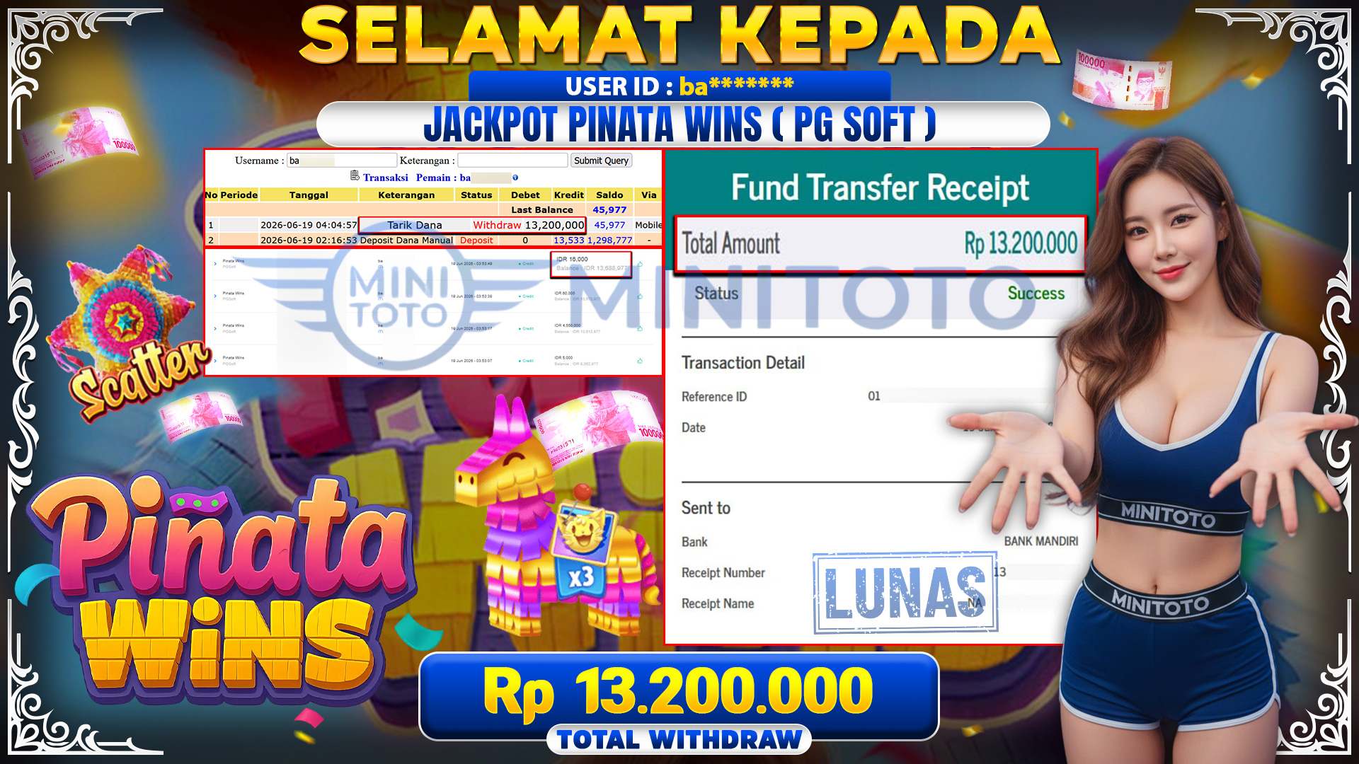 BUKTI JACKPOT PINATA WINS - PG SOFT