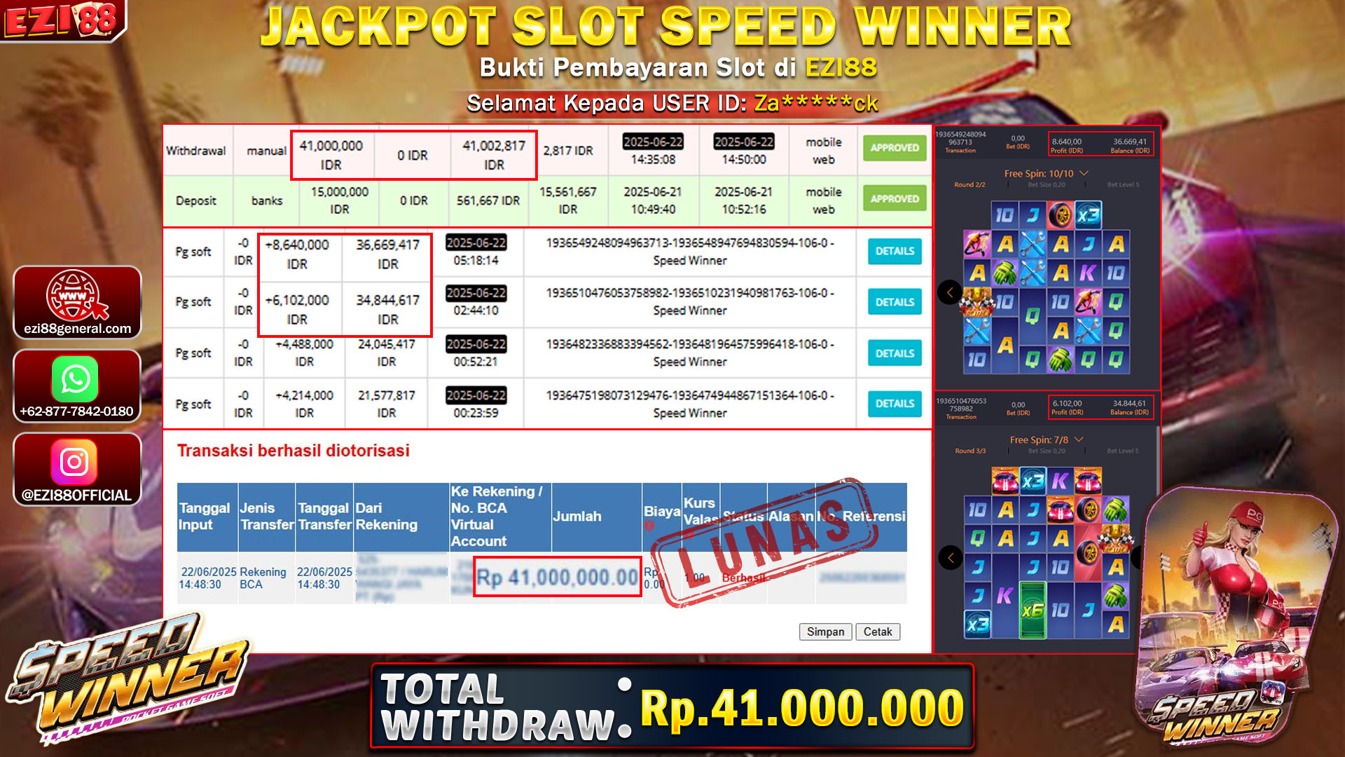 JACKPOT SLOT SPEED WINNER