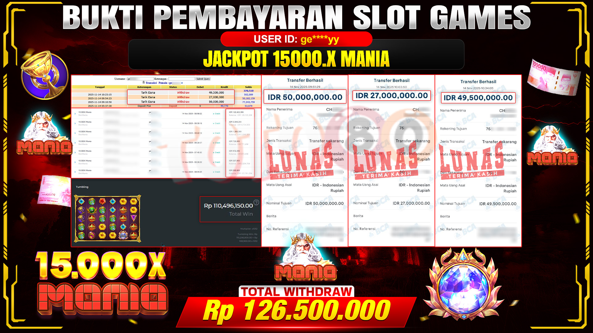 🎉 TOTO80 – JACKPOT SLOT 15000.X MANIA RP.126,500,000,- TELAH DIBAYARKAN! 🎉