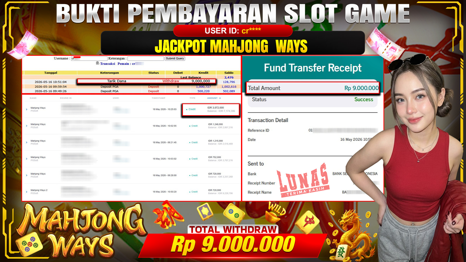 💰🎉 TOTO80 – JACKPOT SLOT MAHJONG WAYS  RP. 9,000,000,-  TELAH DIBAYARKAN!💰🎉