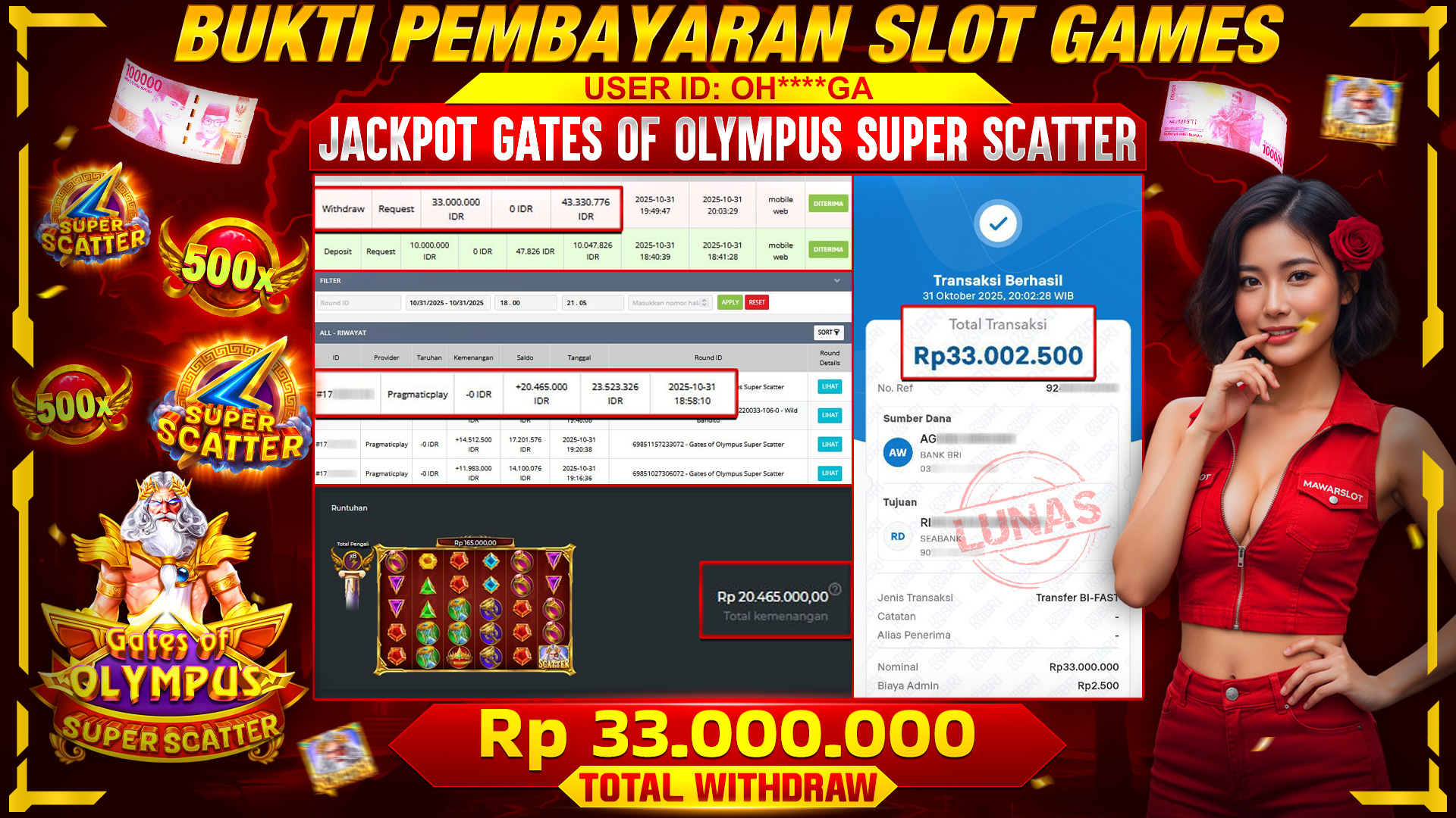 Zeus Murka! Super Scatter Bikin Hujan Petir 33 Juta!