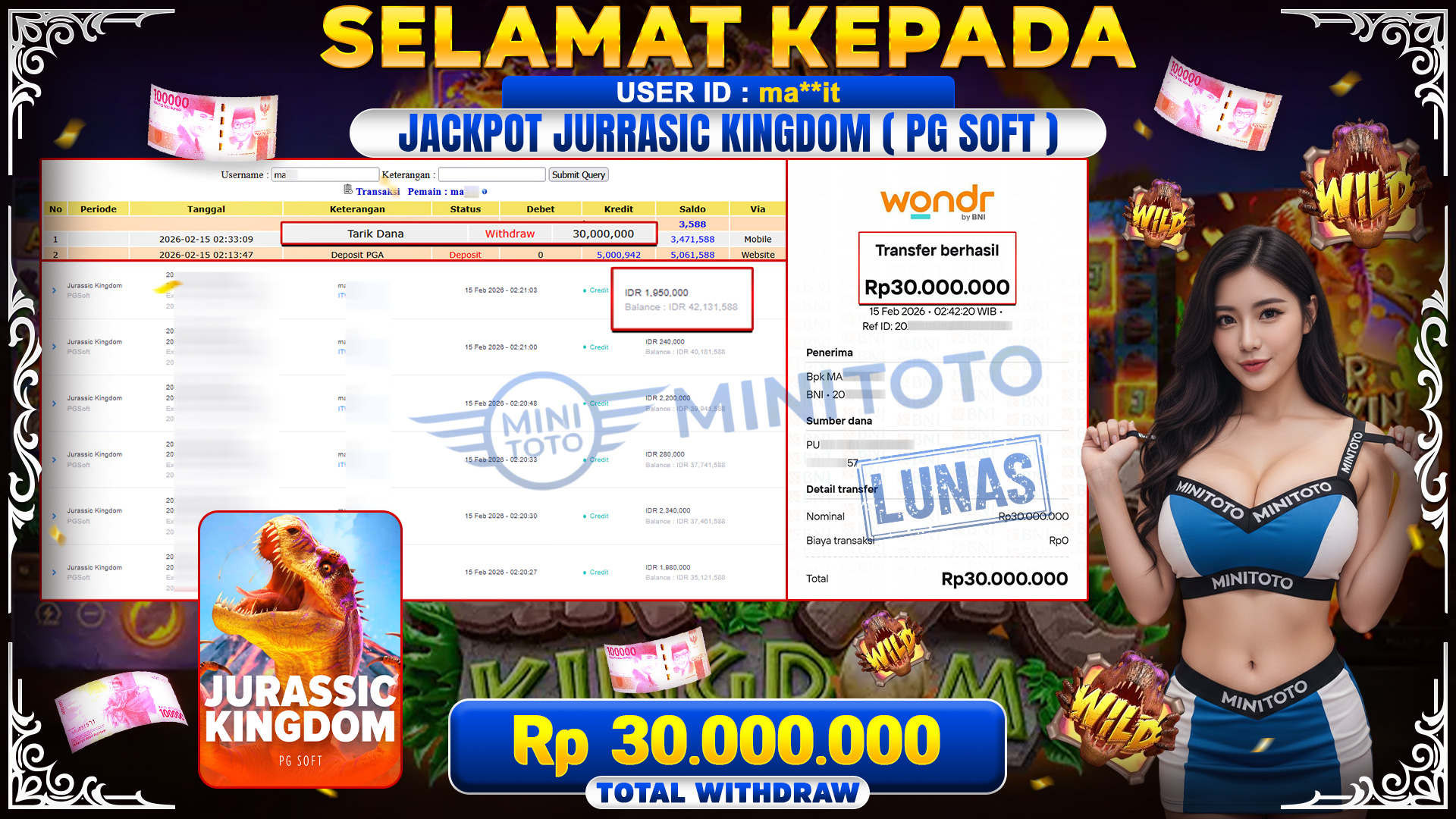 JACKPOT  Jurassic Kingdom - PG SOFT