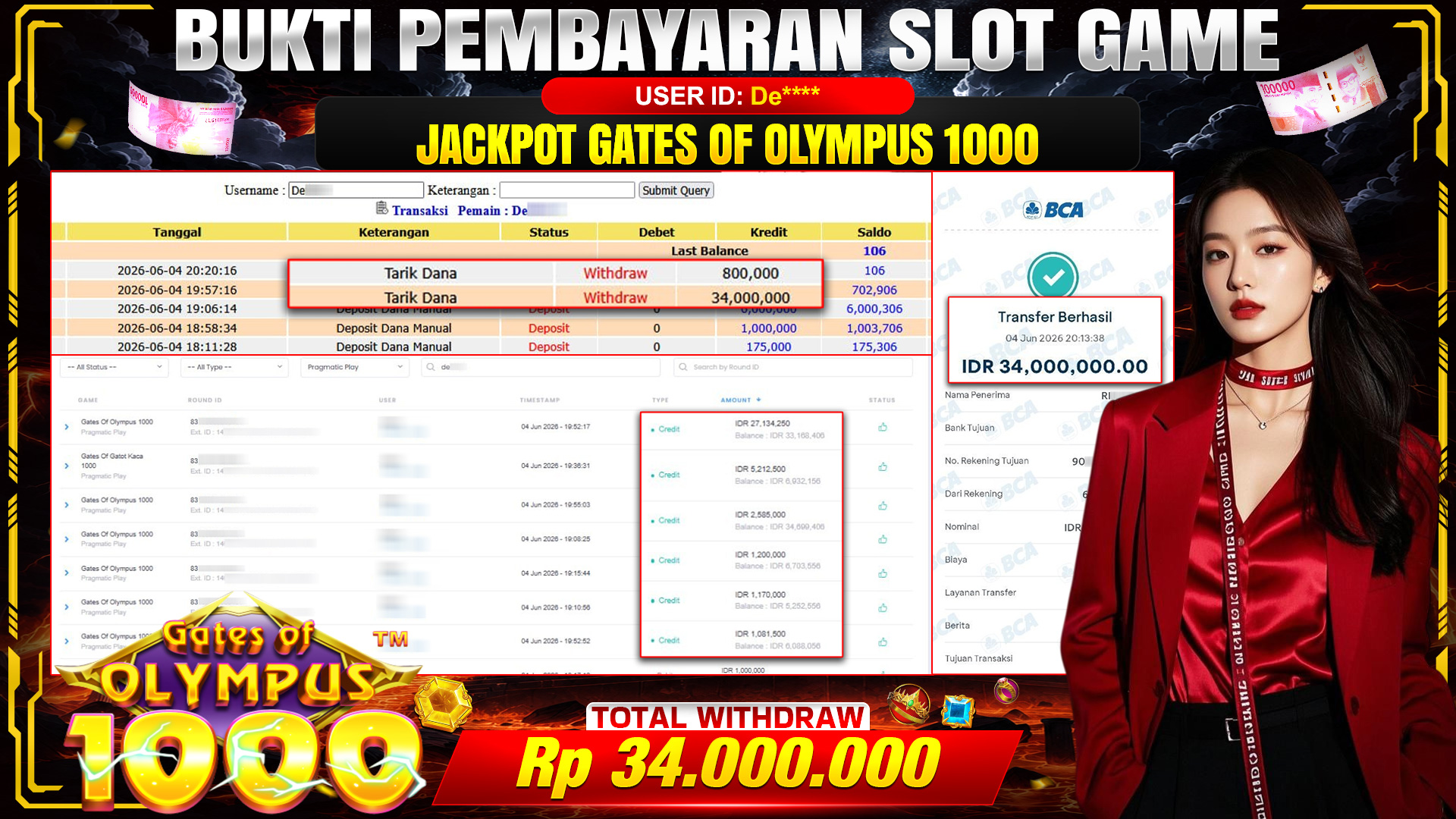 💰🎉 TOTO80 – JACKPOT SLOT GATES OF OLYMPUS 1000  RP. 34,000,000,- TELAH DIBAYARKAN!💰🎉
