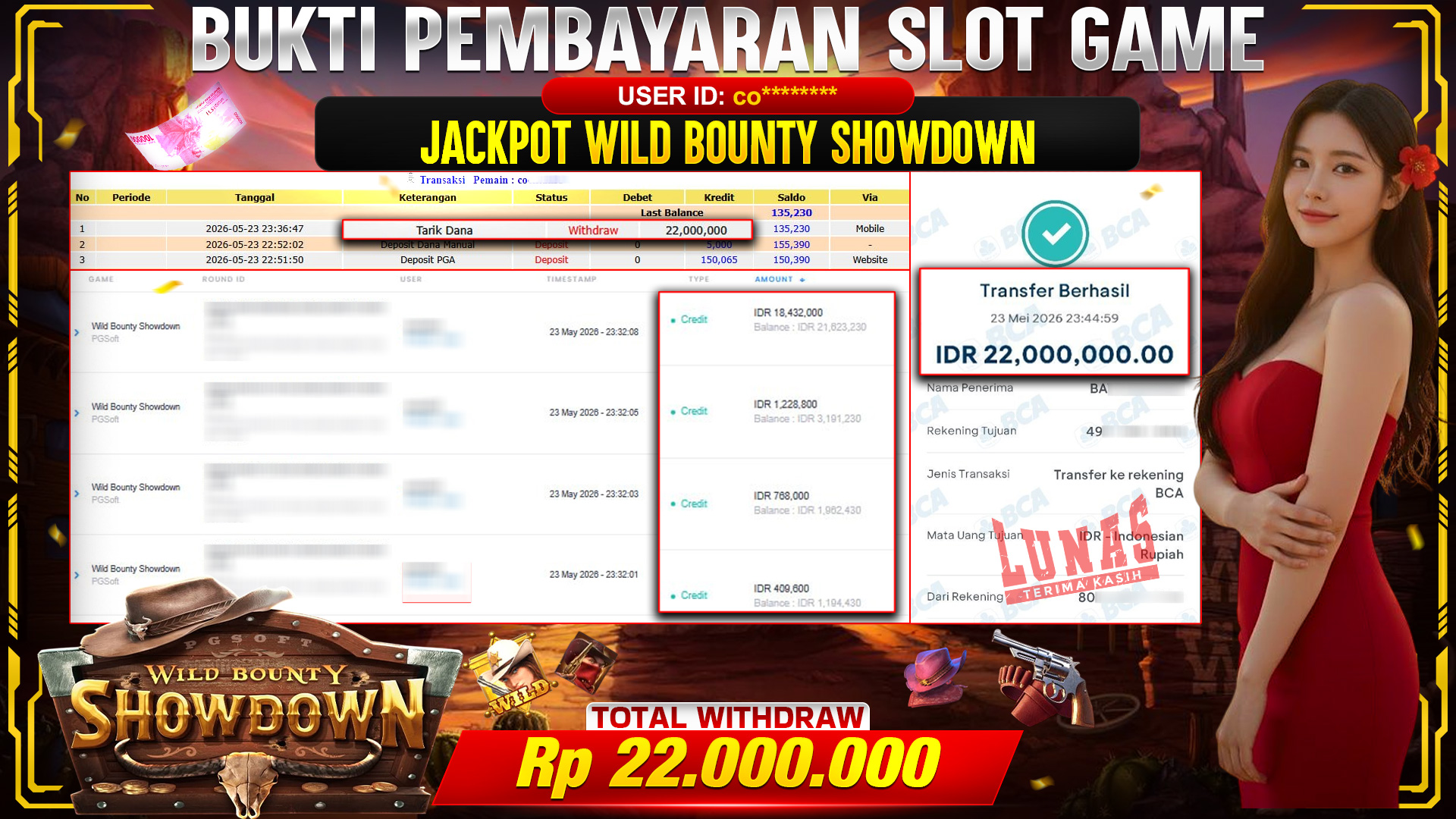 💰🎉  TOTO80 – JACKPOT SLOT WILD BOUNTY SHOWDOWN RP. 22,000,000,- TELAH DIBAYARKAN! 💰🎉 
