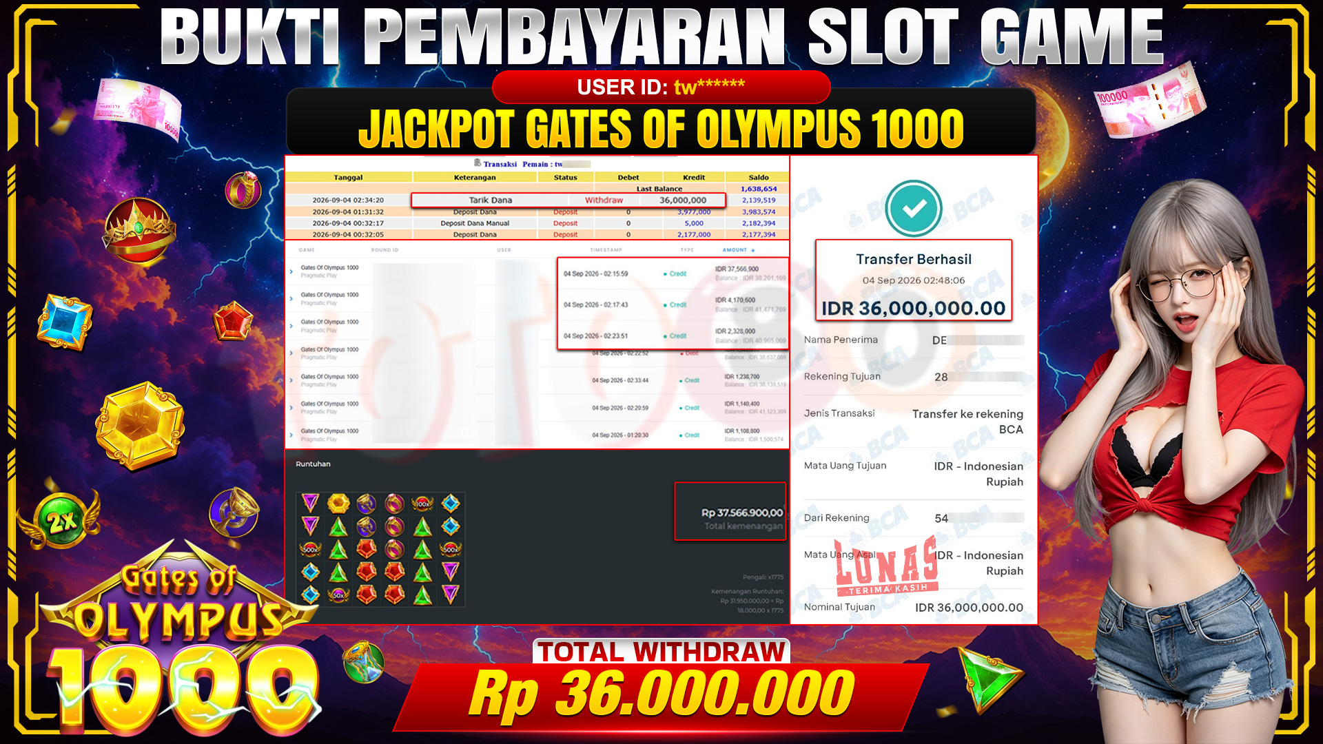 💰🎉 TOTO80 – JACKPOT SLOT GATES OF OLYMPUS 1000 RP. 36,000,000,-  TELAH DIBAYARKAN!💰🎉