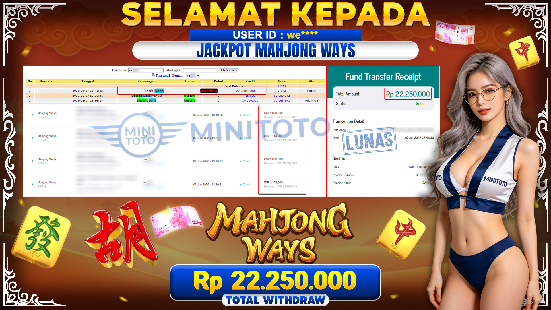 BUKTI JACKPOT MAHJONG WAYS - PG SOFT