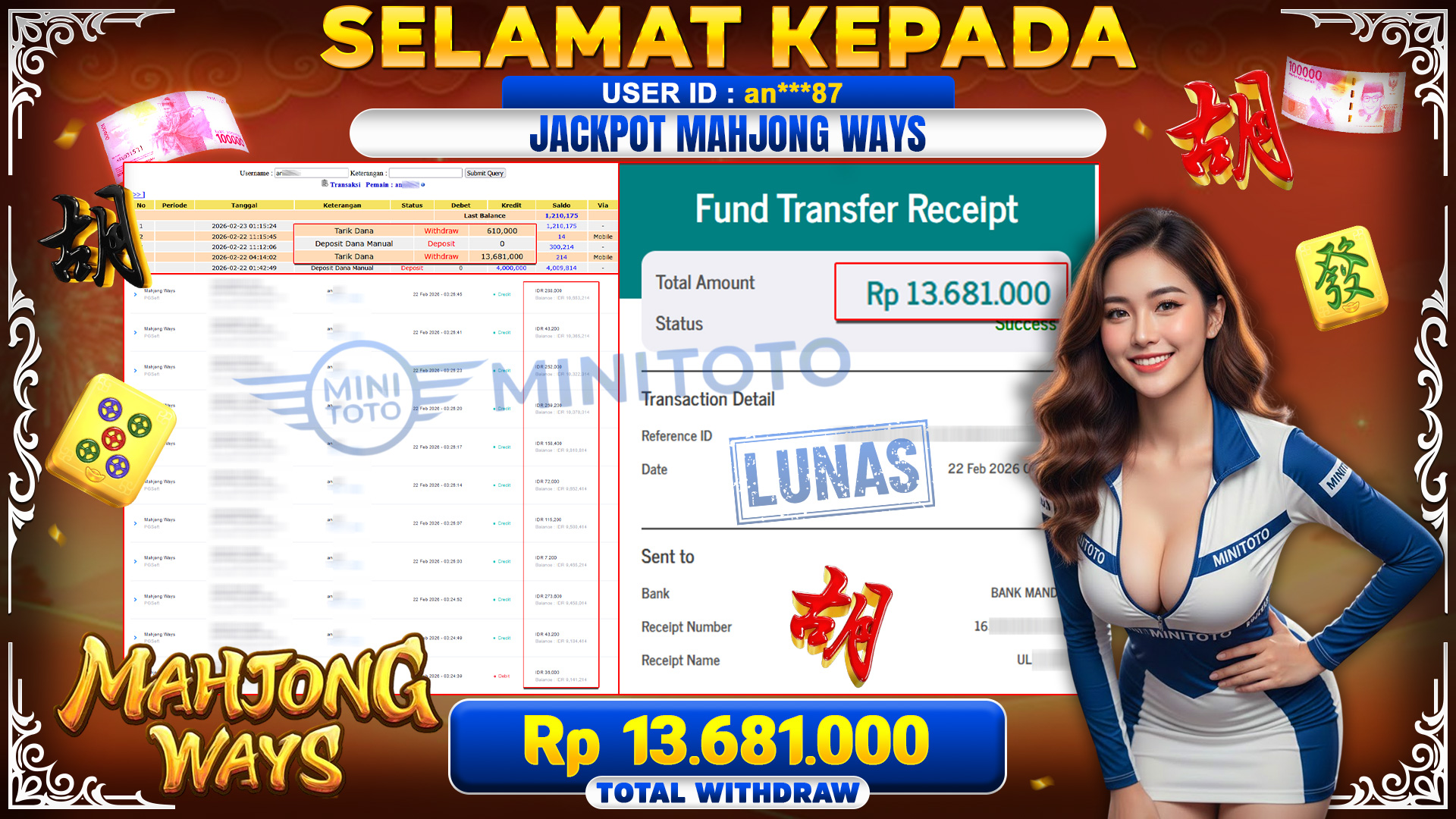 JACKPOT SLOT MAHYONG WAYS  - PGSoft