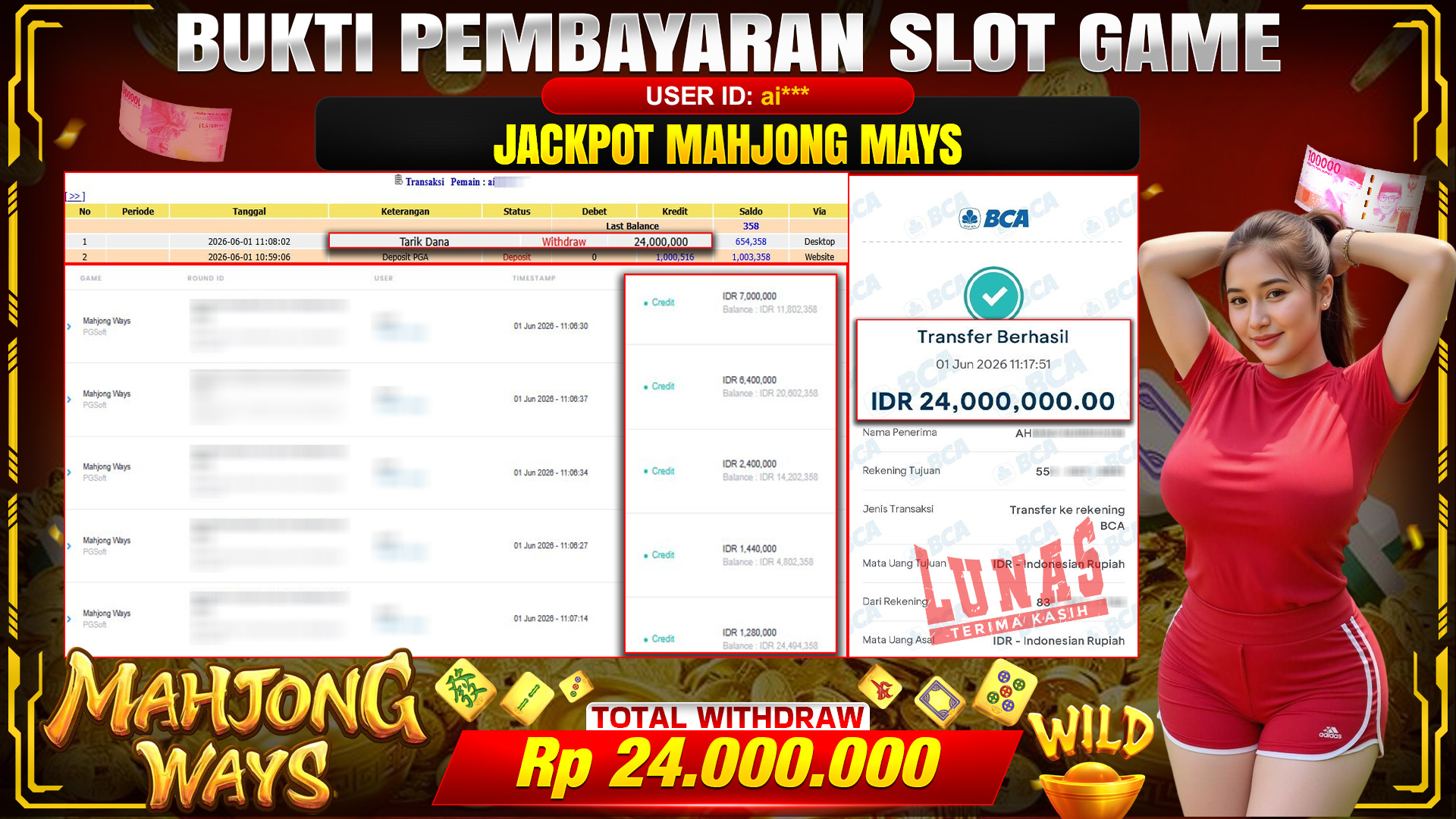 💰🎉 TOTO80 – JACKPOT SLOT MAHJONG  WAYS  RP. 24,000,000,-  TELAH DIBAYARKAN!💰🎉