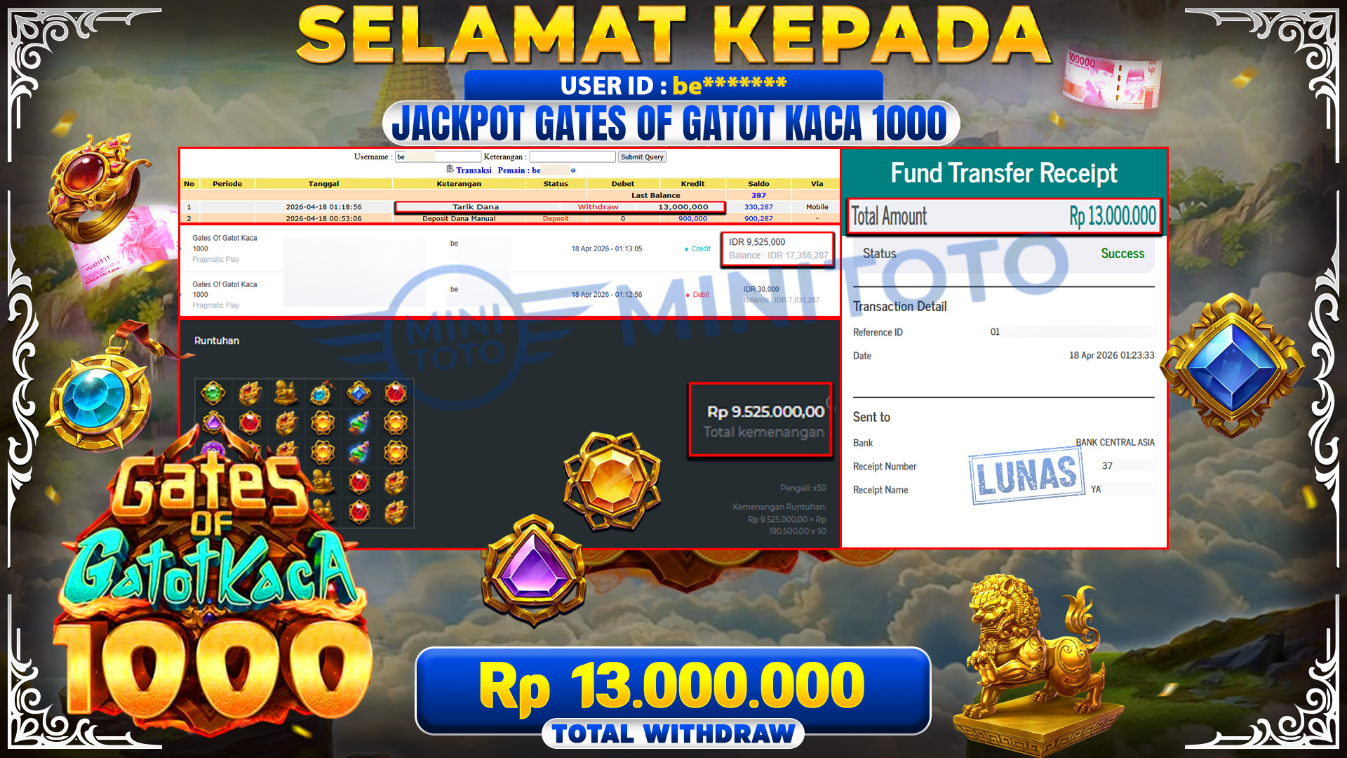 BUKTI Gates Of Gatot Kaca 1000 - Pragmatic Play